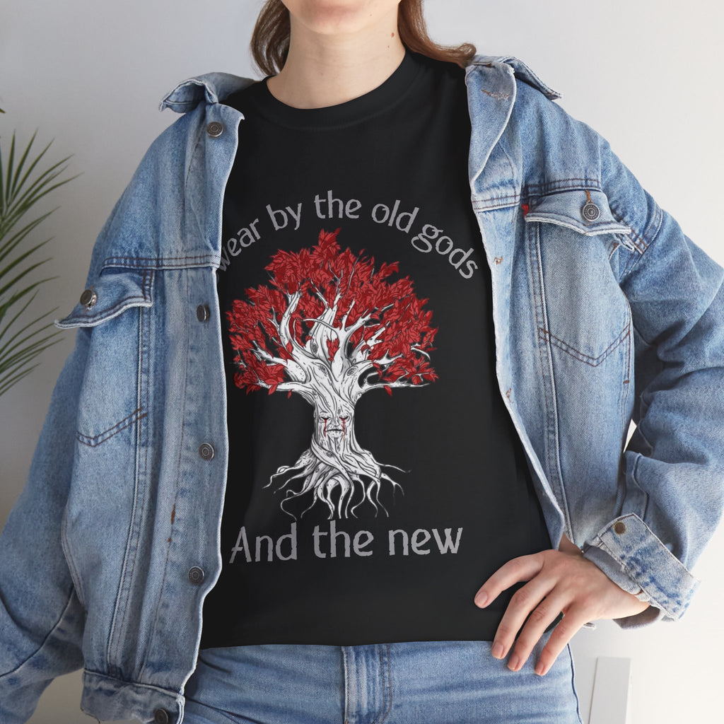 Old Gods & New Tree Tee — "Swear by the old gods and the new" Graphic Shirt