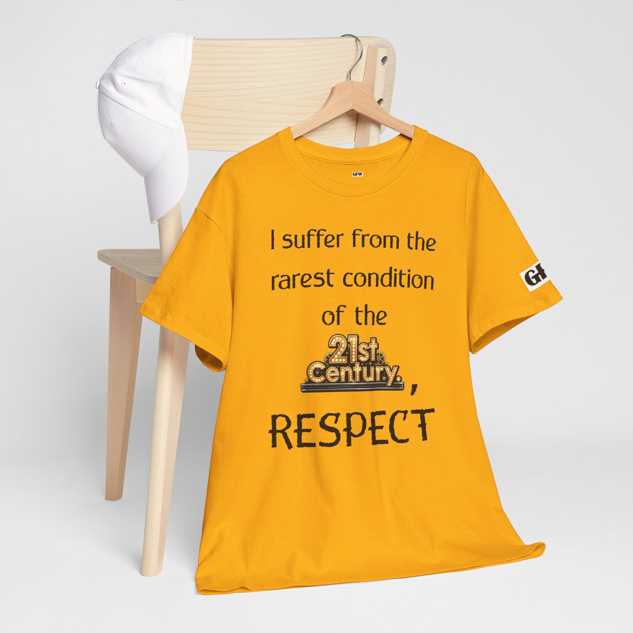 T‑Shirt — “I suffer from the rarest condition of the 21st Century, RESPECT” Vintage Text Tee