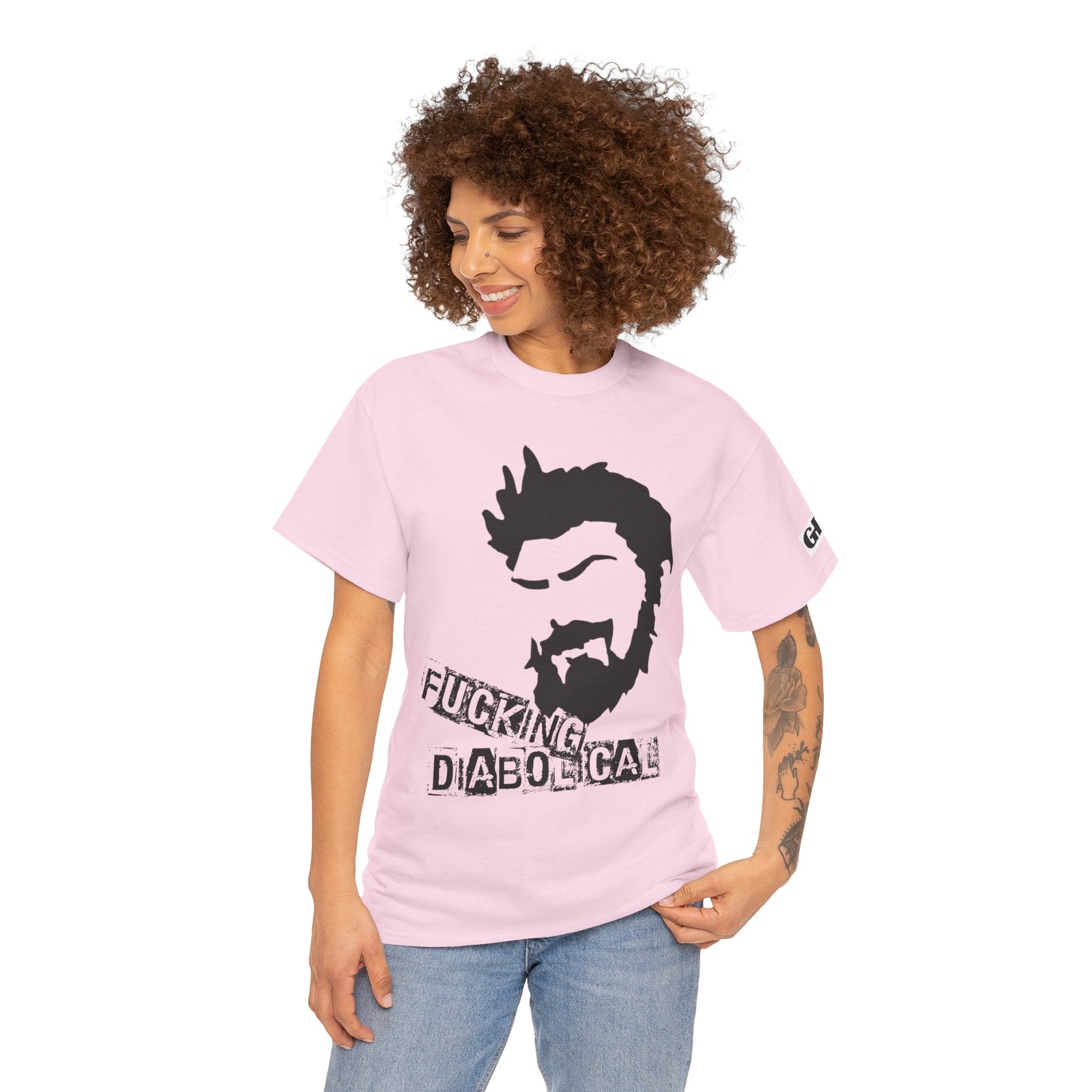 Diabolical Beard Graphic Tee – "Fucking Diabolical" White Cotton Shirt