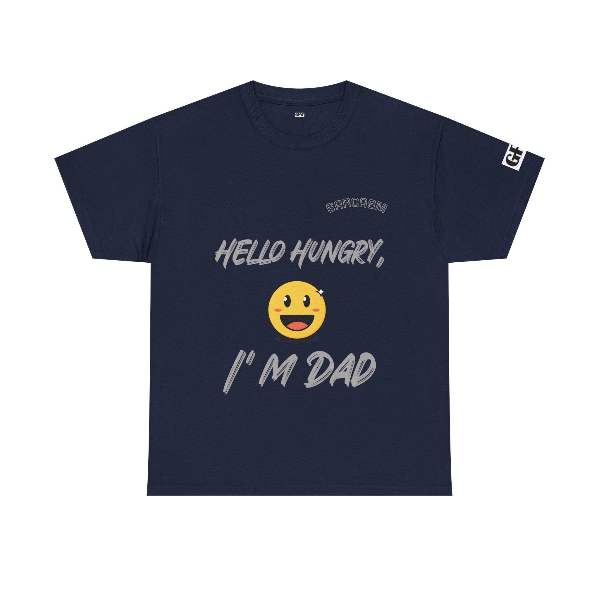 Dad T-Shirt — “Hello Hungry, I’m Dad” Funny Emoji Father’s Day Tee