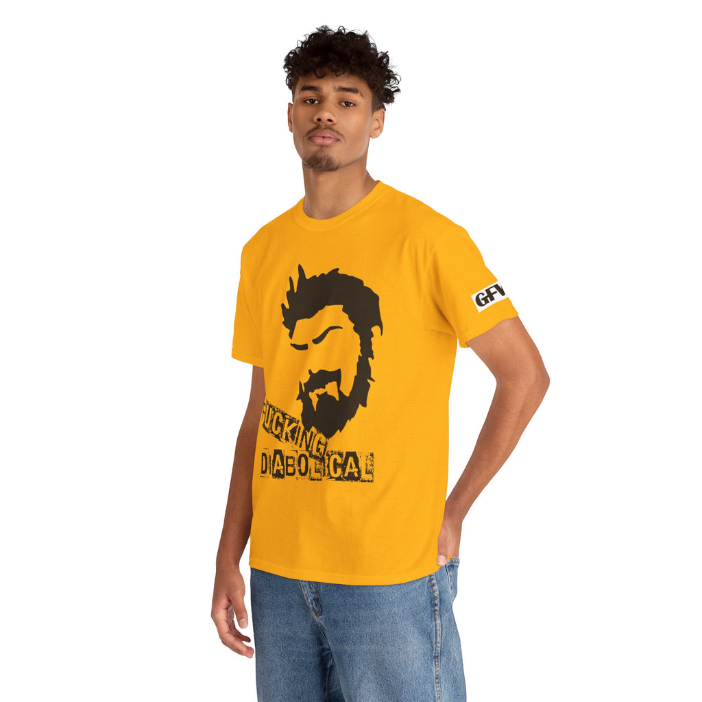 Diabolical Beard Graphic Tee – "Fucking Diabolical" White Cotton Shirt