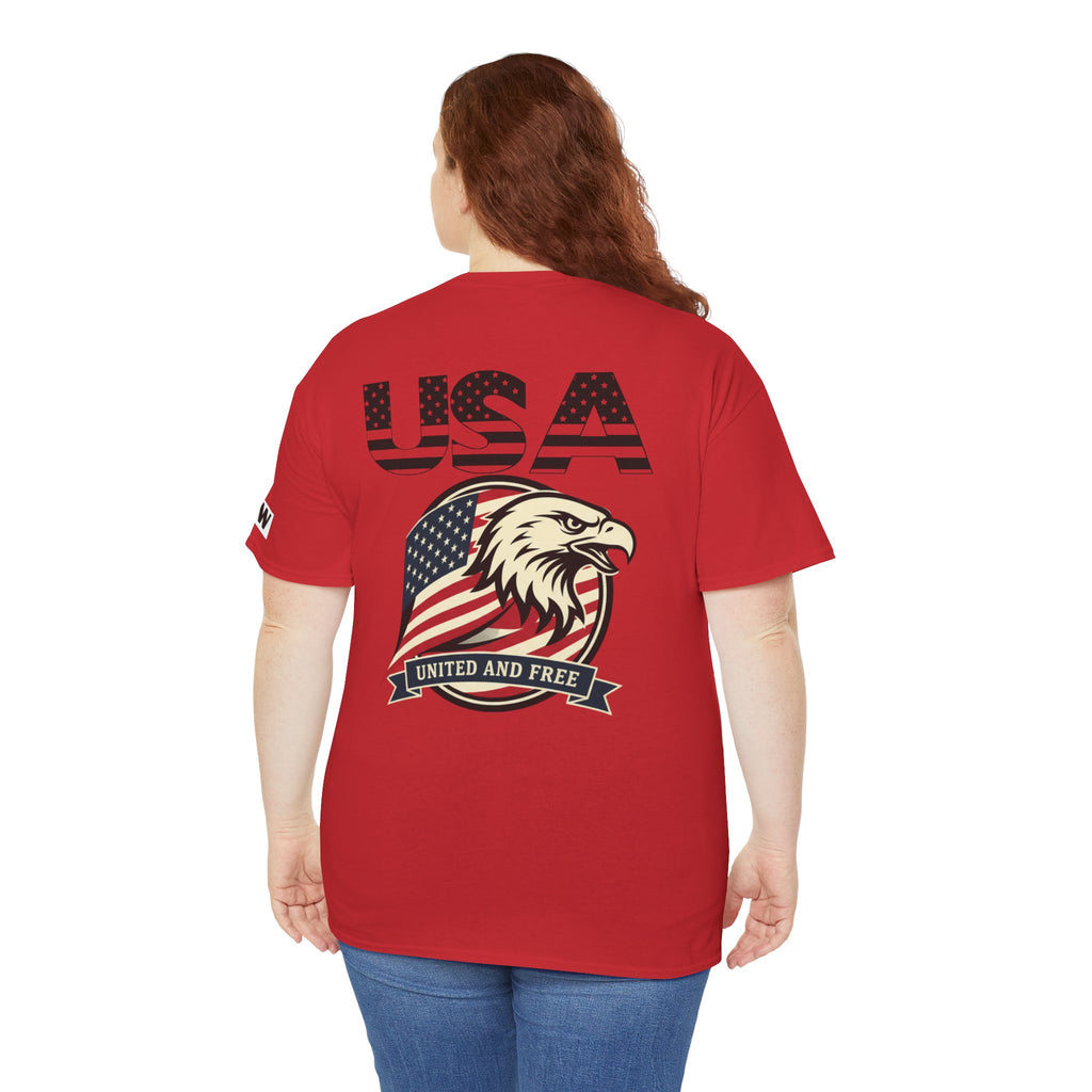 USA Bald Eagle T‑Shirt — "United and Free" Patriotic Tee