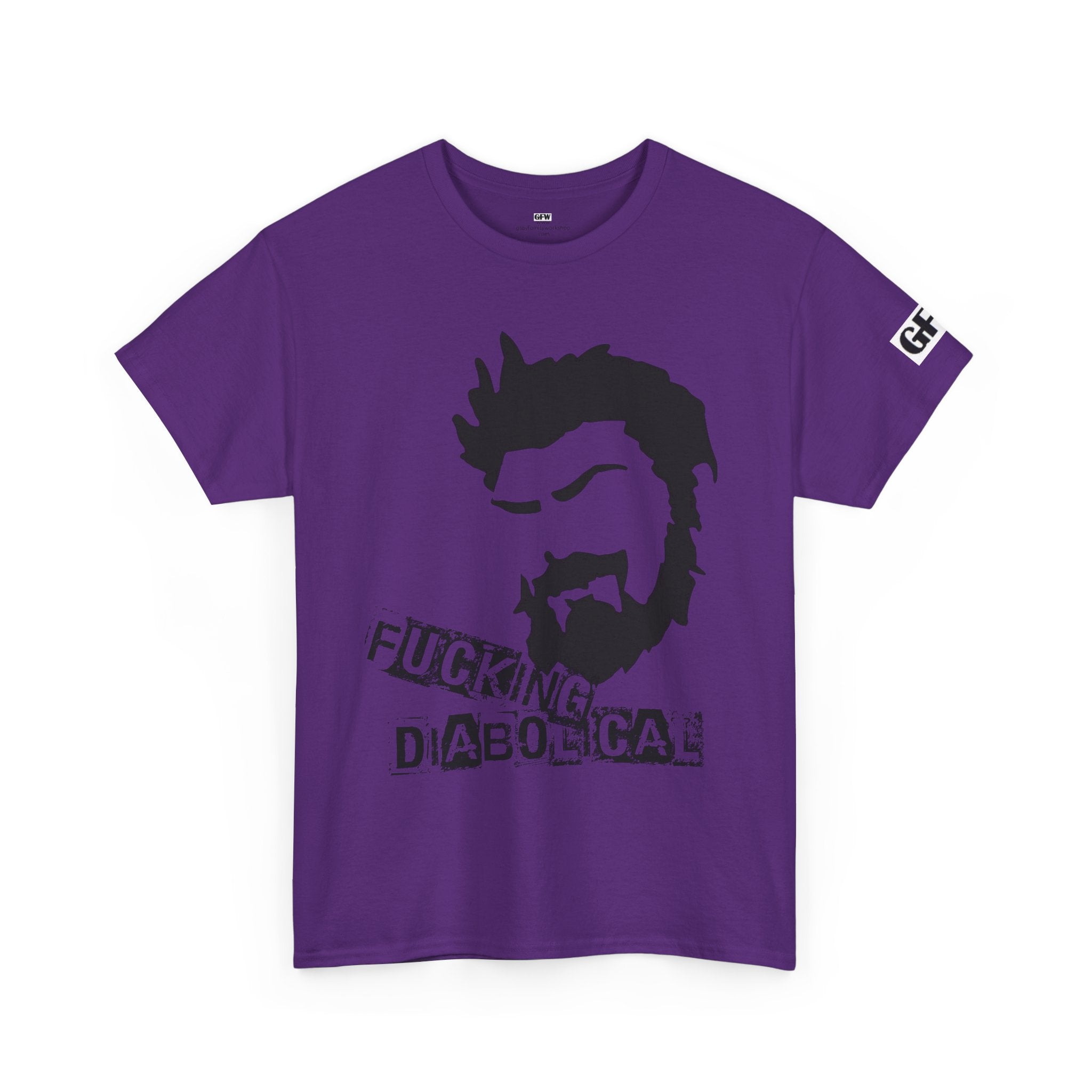 Diabolical Beard Graphic Tee – "Fucking Diabolical" White Cotton Shirt