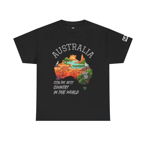 Australia Map Graphic Tee — "Australia: Still The Best Country in the World" Cotton T‑Shirt