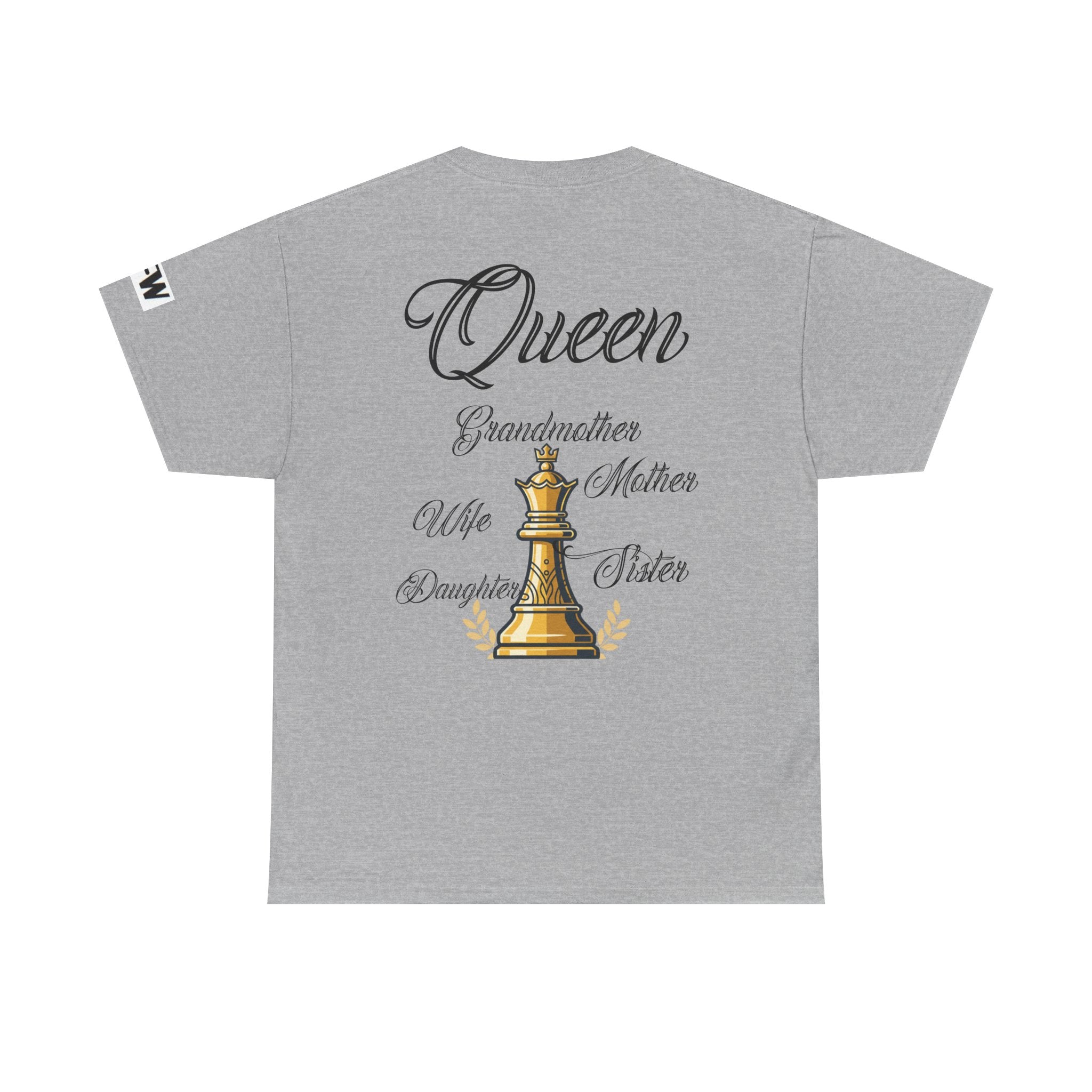 Queen Chess Piece T-Shirt — "Queen" Family Roles Tee (Grandmother, Wife, Mother, Daughter, Sister)