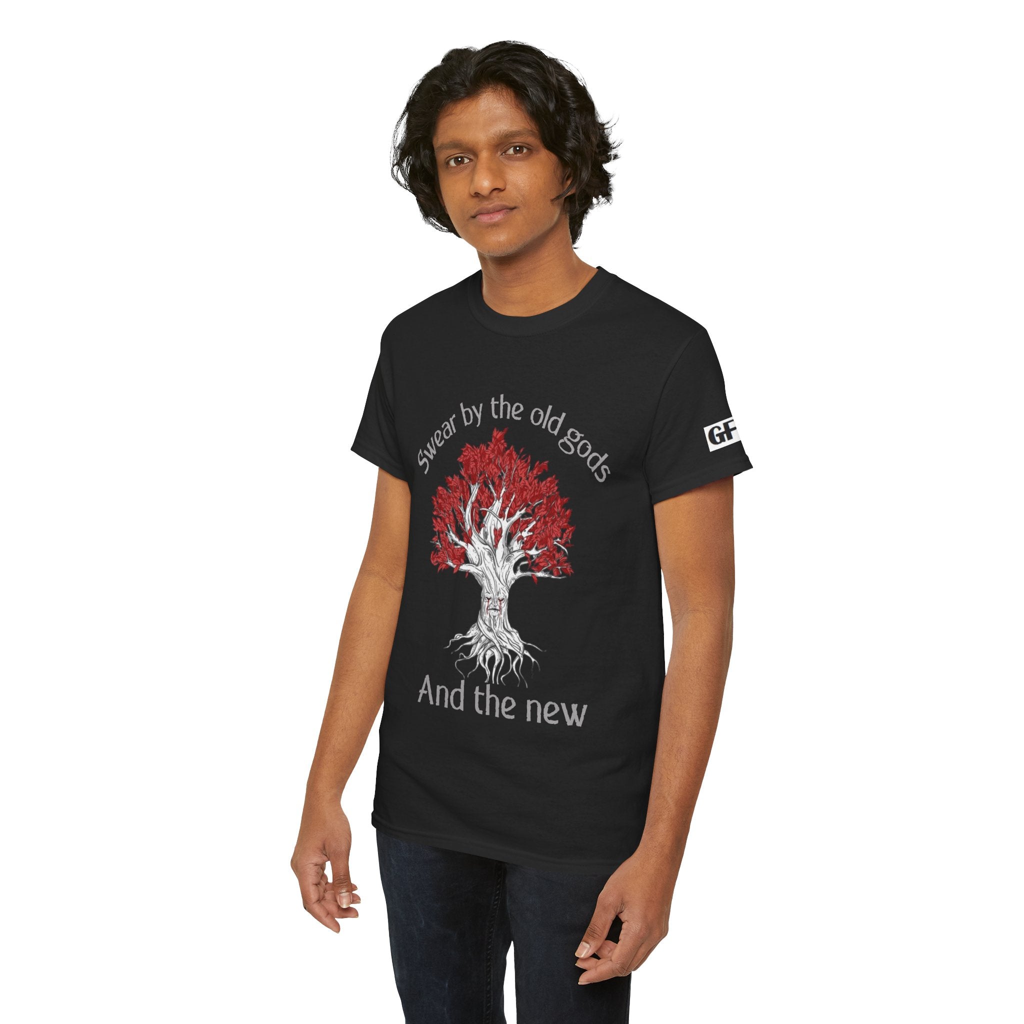 Old Gods & New Tree Tee — "Swear by the old gods and the new" Graphic Shirt