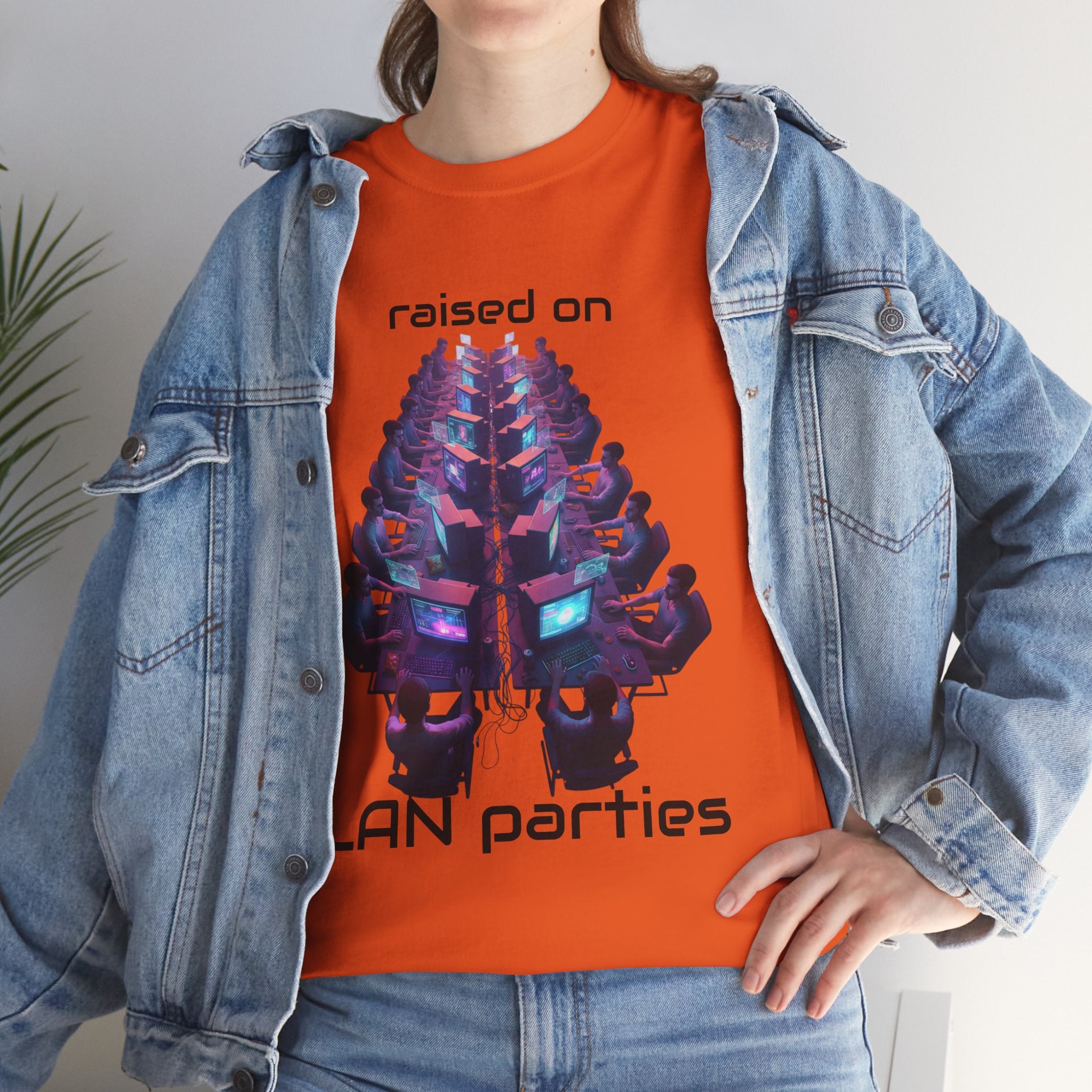 LAN Parties T-Shirt — "Raised on LAN parties" PC Gaming Tee with LAN Checklist
