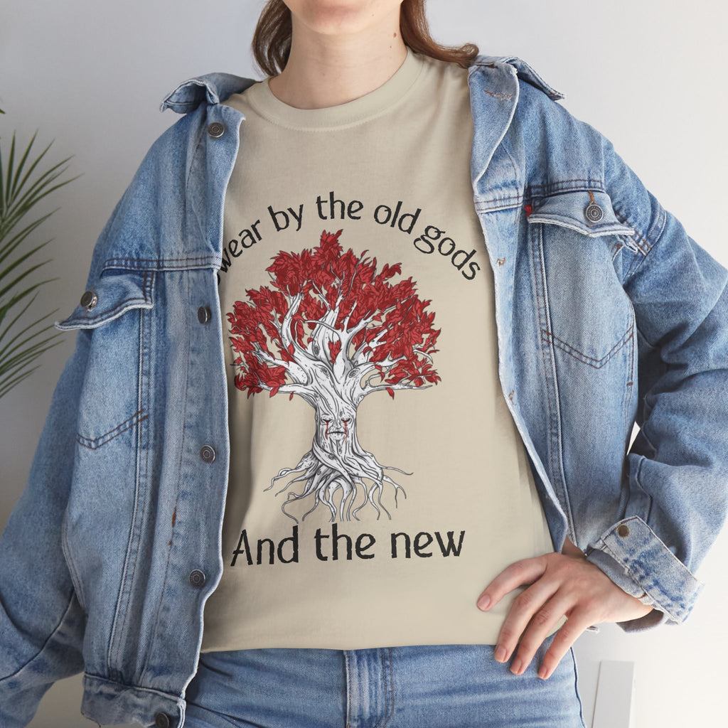 Old Gods & New Tree Tee — "Swear by the old gods and the new" Graphic Shirt