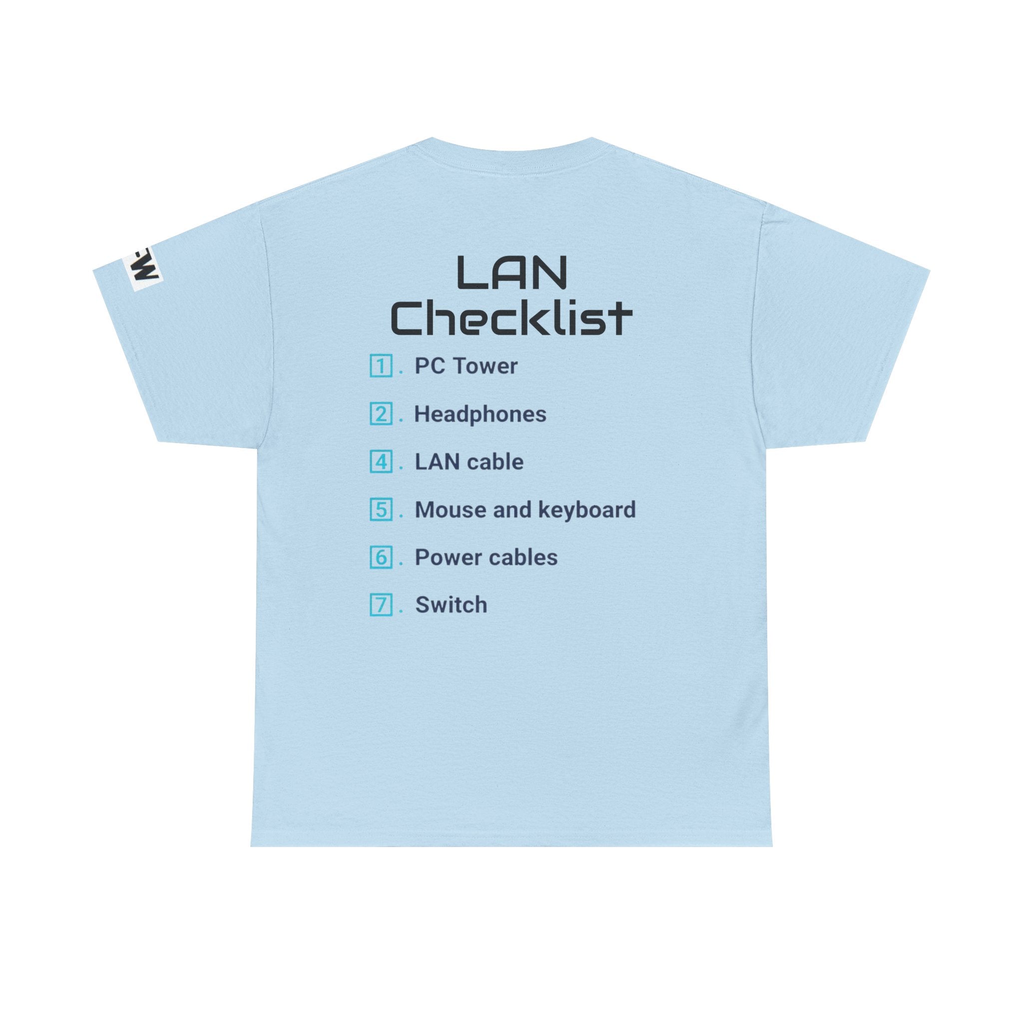 LAN Parties T-Shirt — "Raised on LAN parties" PC Gaming Tee with LAN Checklist
