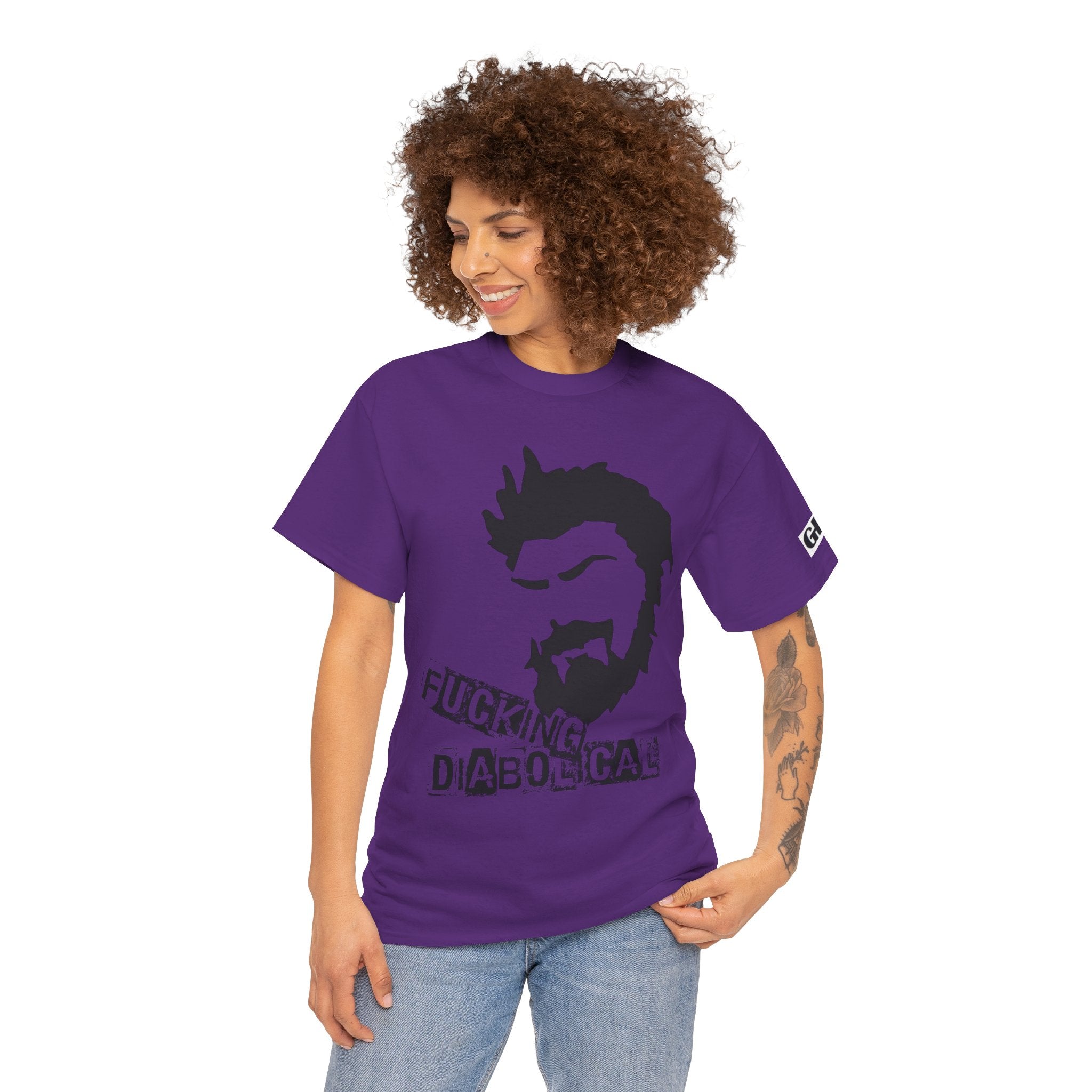 Diabolical Beard Graphic Tee – "Fucking Diabolical" White Cotton Shirt