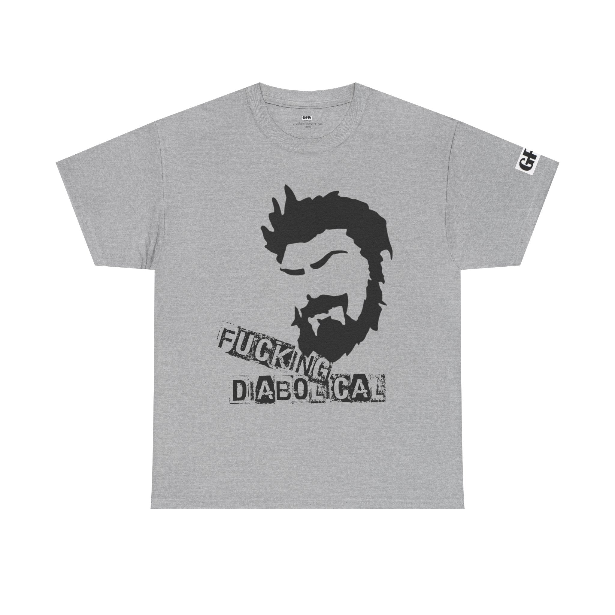 Diabolical Beard Graphic Tee – "Fucking Diabolical" White Cotton Shirt