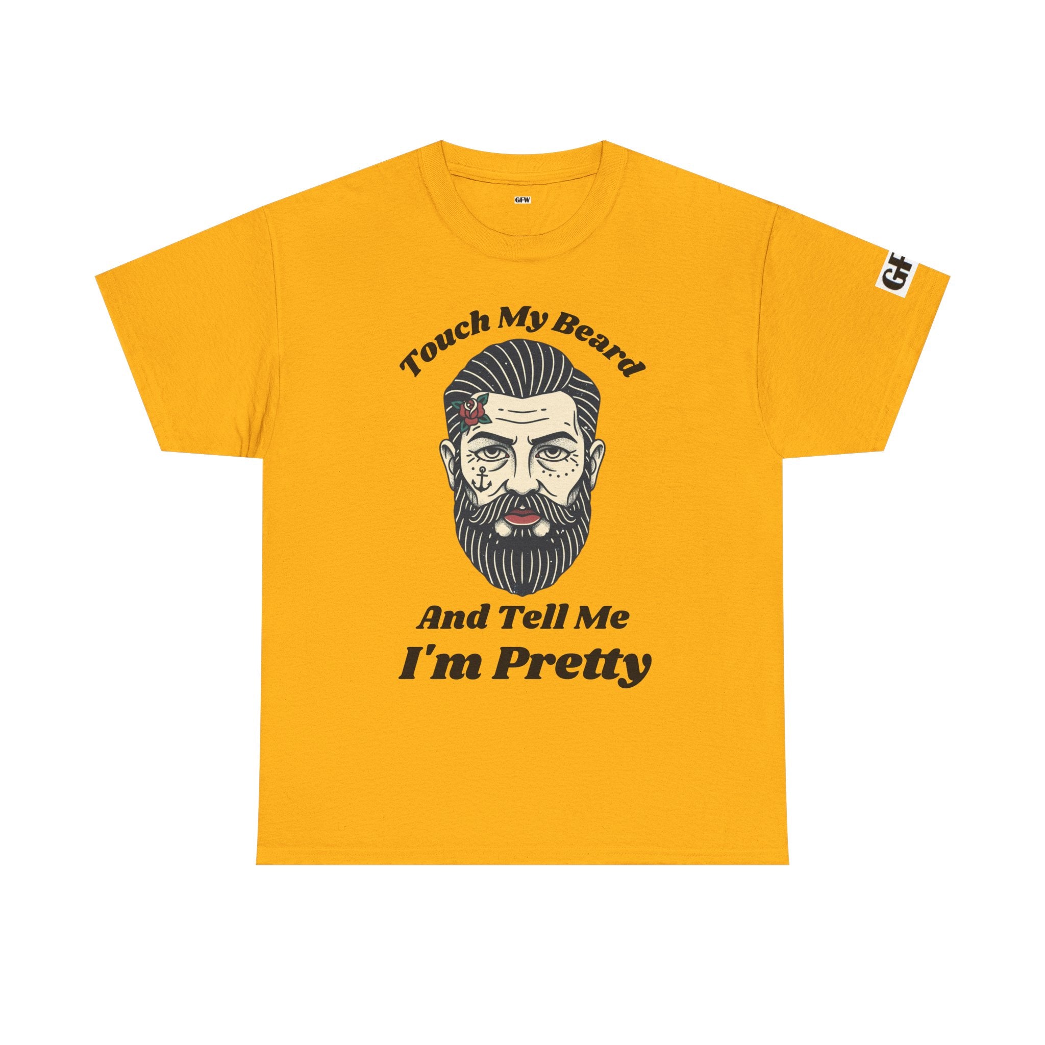 Bearded Tee – "Touch My Beard And Tell Me I'm Pretty" Funny Graphic T-Shirt
