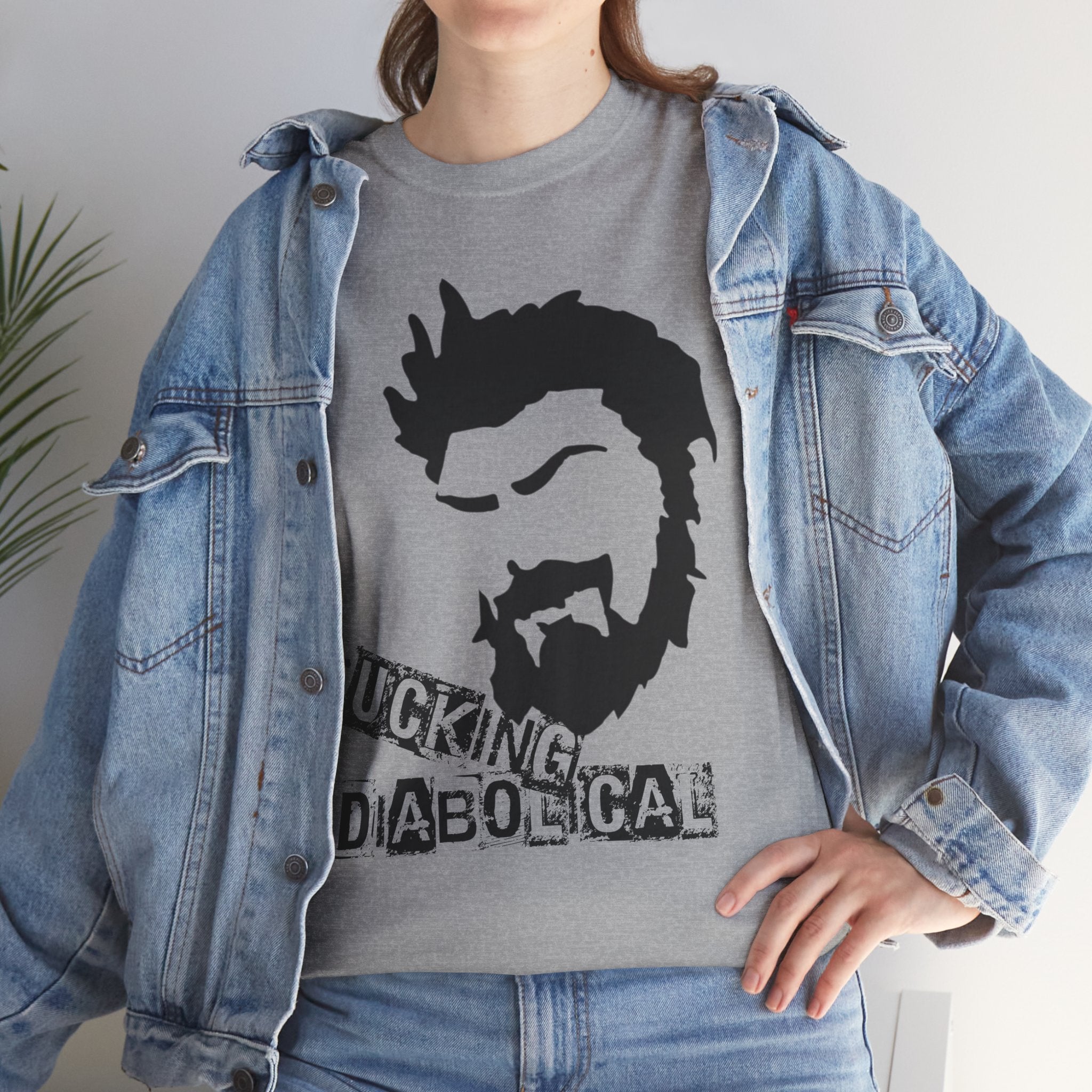 Diabolical Beard Graphic Tee – "Fucking Diabolical" White Cotton Shirt