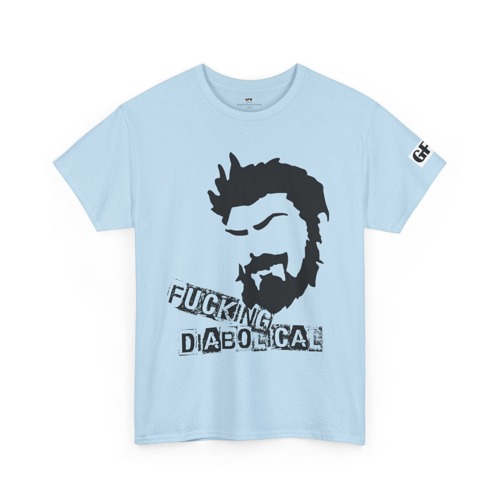 Diabolical Beard Graphic Tee – "Fucking Diabolical" White Cotton Shirt