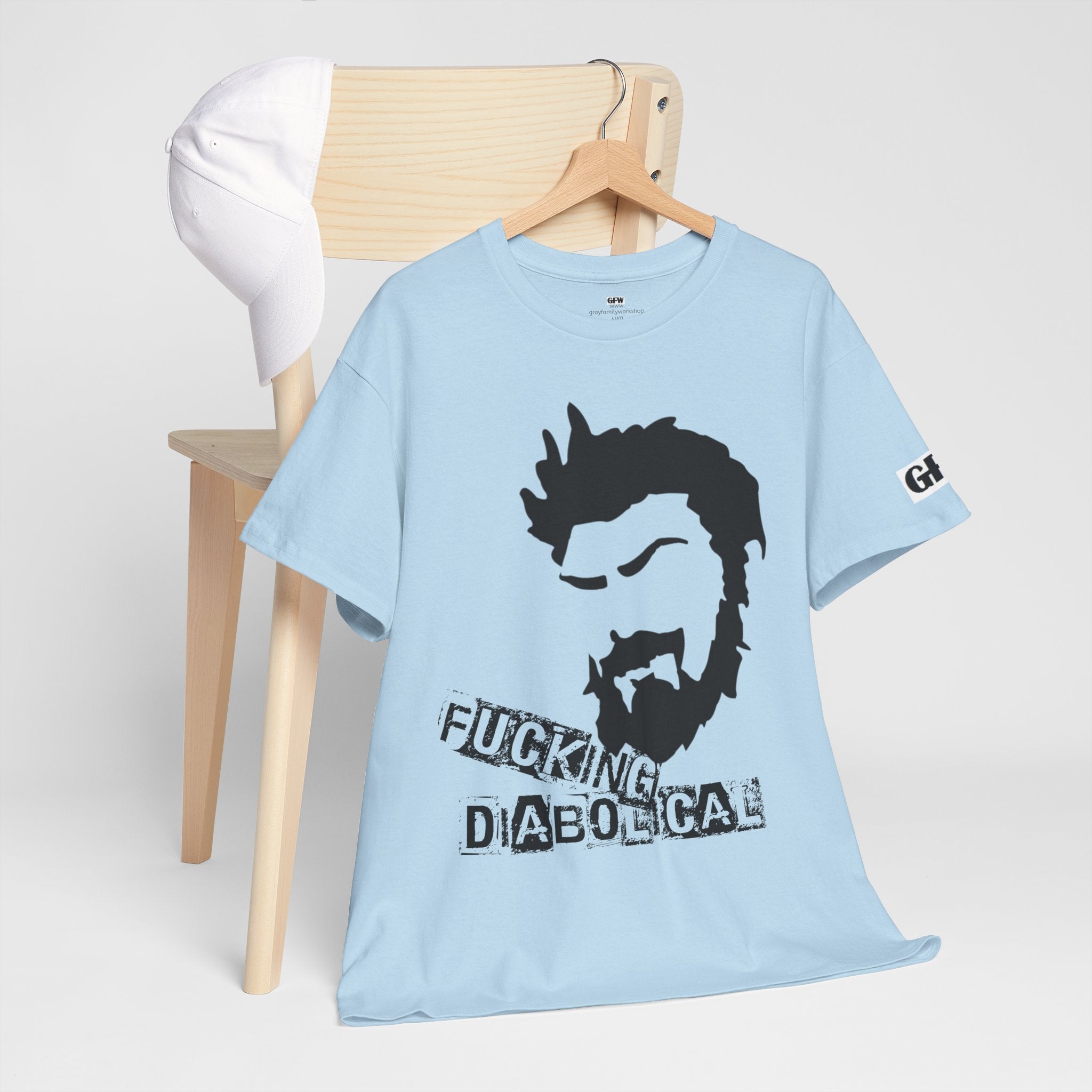 Diabolical Beard Graphic Tee – "Fucking Diabolical" White Cotton Shirt