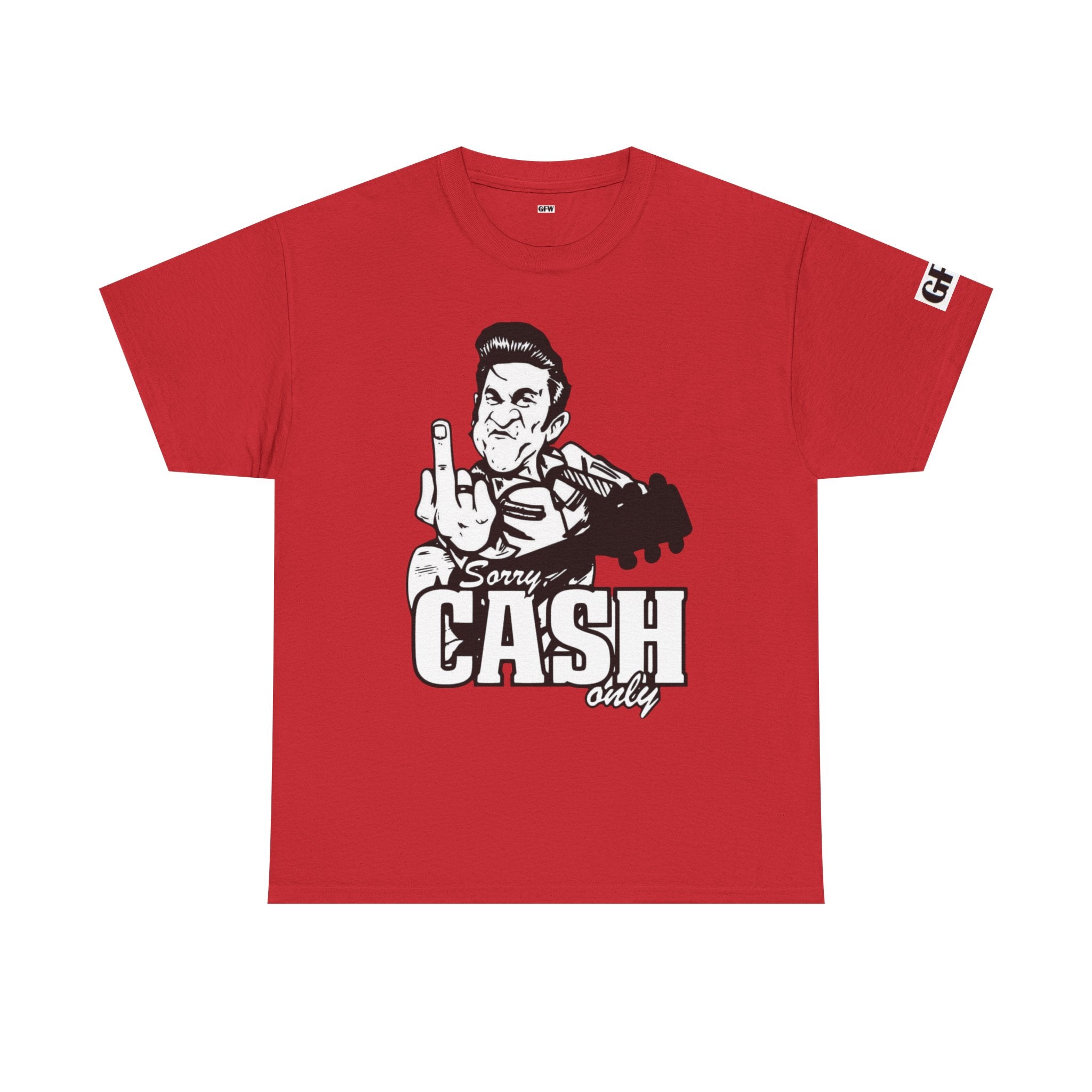Graphic Tee — 'Sorry Cash Only' Johnny Guitar Retro Rock T-Shirt