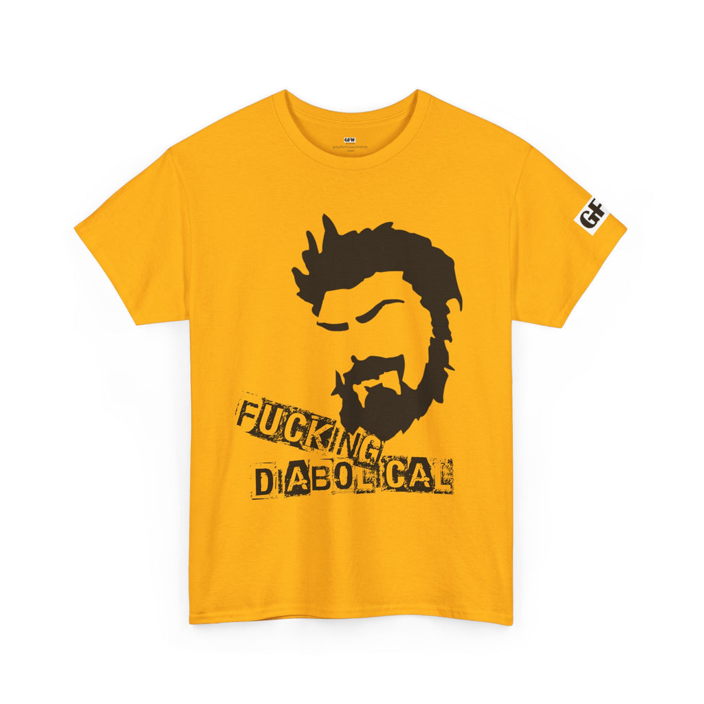 Diabolical Beard Graphic Tee – "Fucking Diabolical" White Cotton Shirt