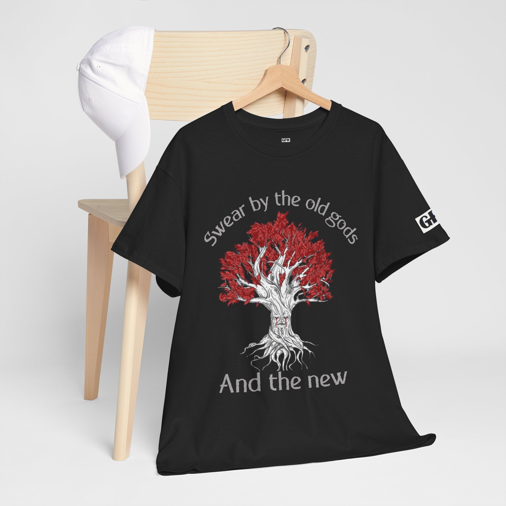 Old Gods & New Tree Tee — "Swear by the old gods and the new" Graphic Shirt