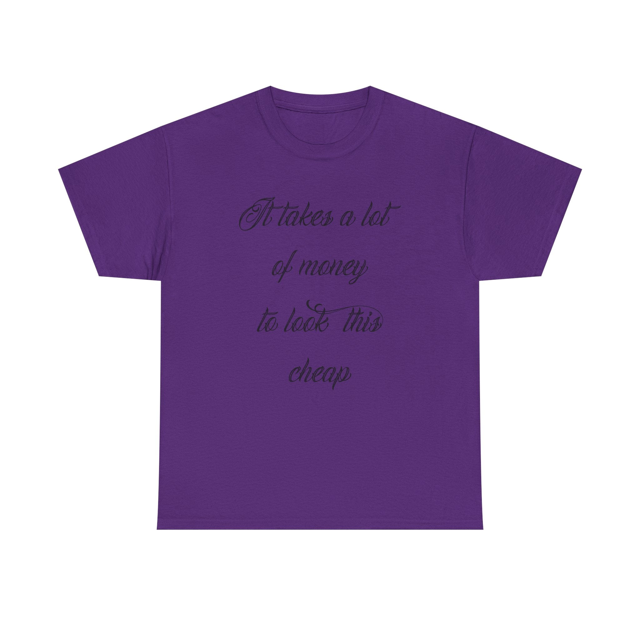 T-Shirt — "It takes a lot of money to look this cheap" Script Graphic Tee