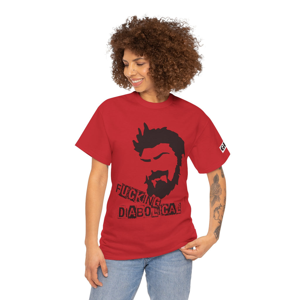 Diabolical Beard Graphic Tee – "Fucking Diabolical" White Cotton Shirt