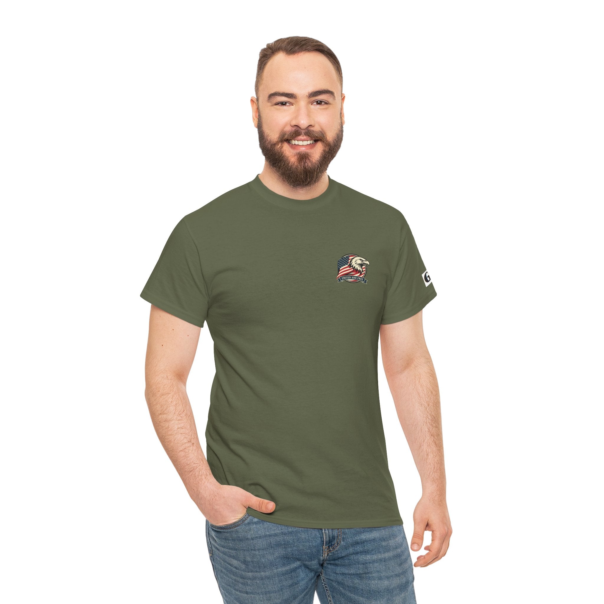 USA Bald Eagle T‑Shirt — "United and Free" Patriotic Tee