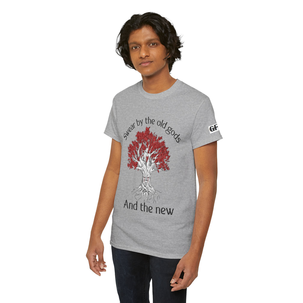 Old Gods & New Tree Tee — "Swear by the old gods and the new" Graphic Shirt