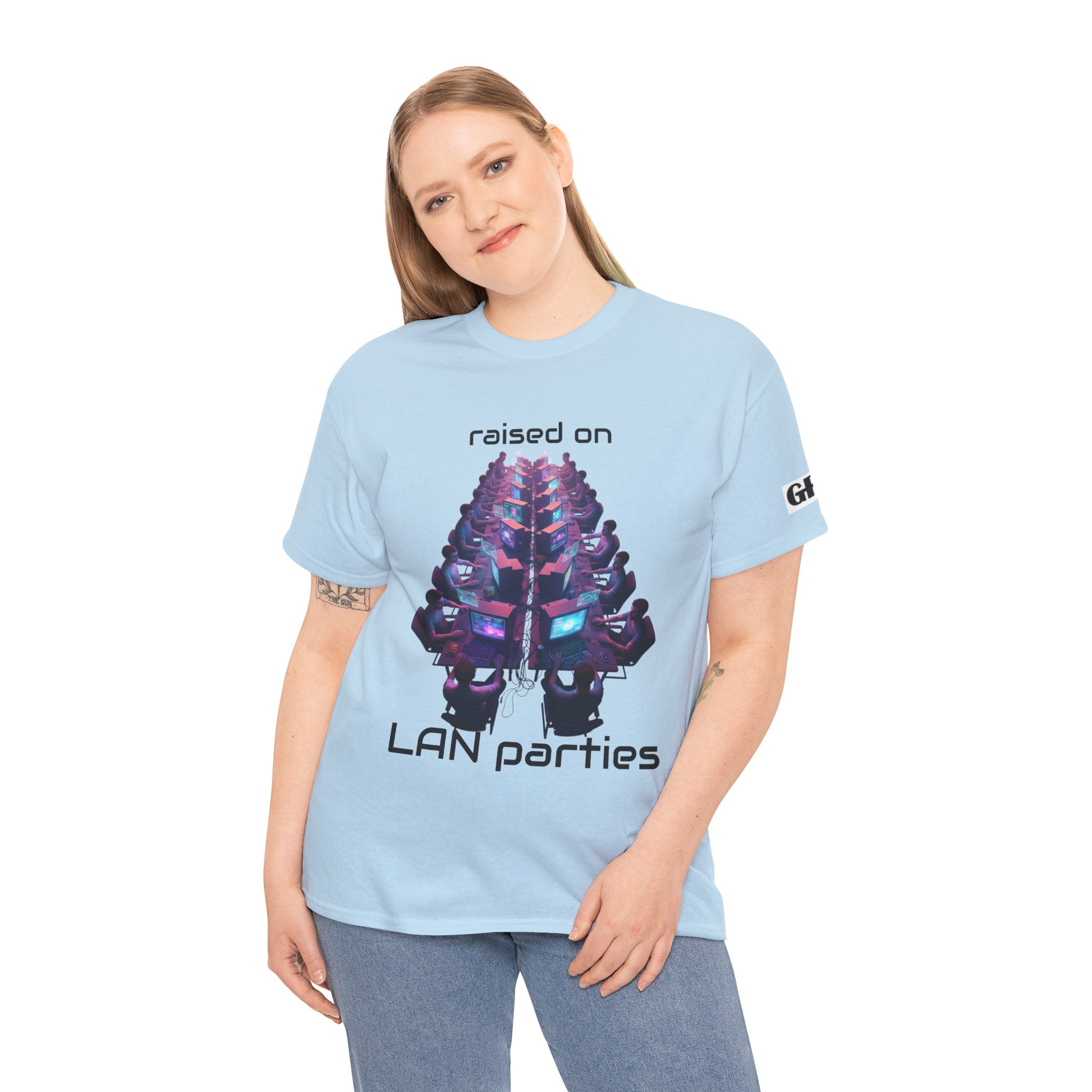 LAN Parties T-Shirt — "Raised on LAN parties" PC Gaming Tee with LAN Checklist