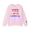 Patriotic USA Eagle Crewneck Sweatshirt — "YES I AM AN AMERICAN" Graphic