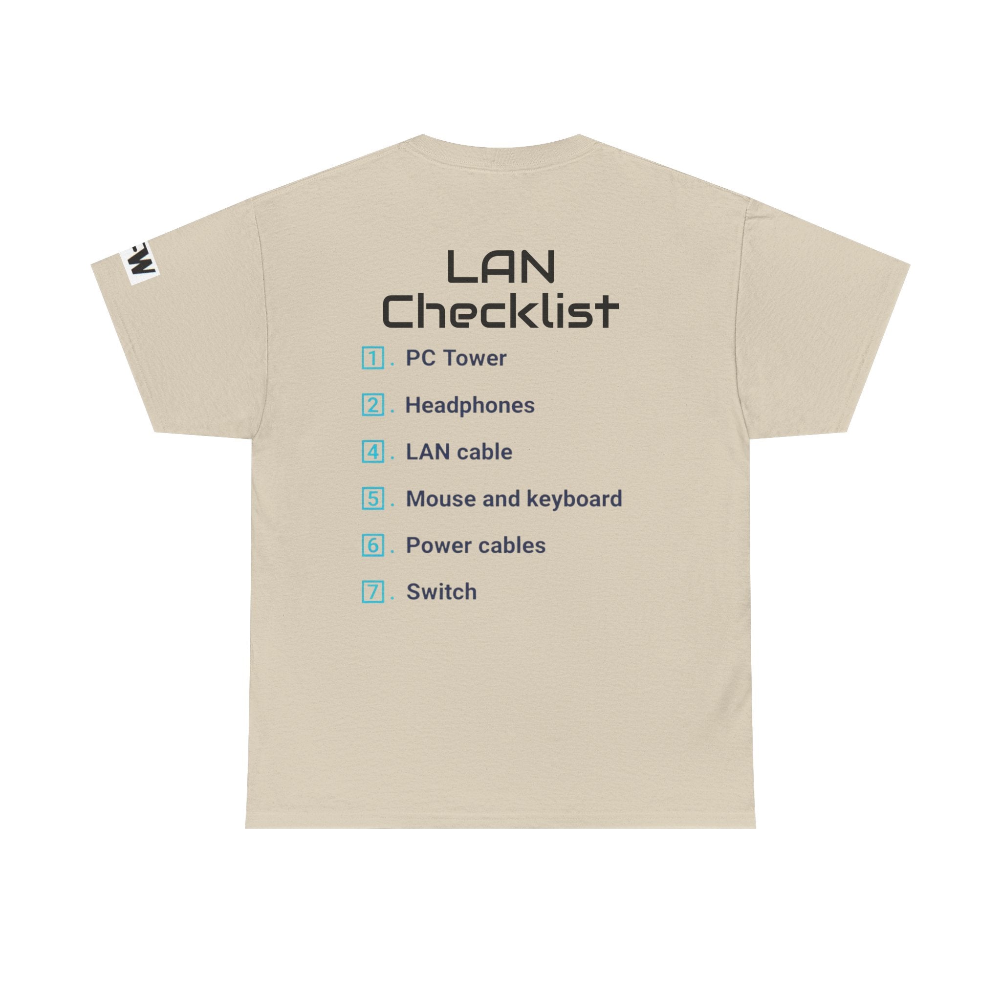 LAN Parties T-Shirt — "Raised on LAN parties" PC Gaming Tee with LAN Checklist