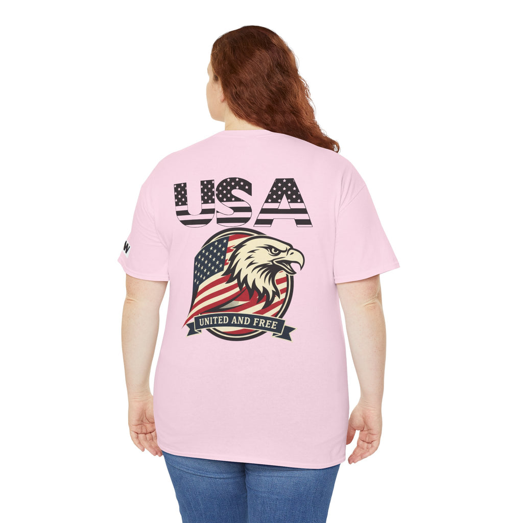 USA Bald Eagle T‑Shirt — "United and Free" Patriotic Tee