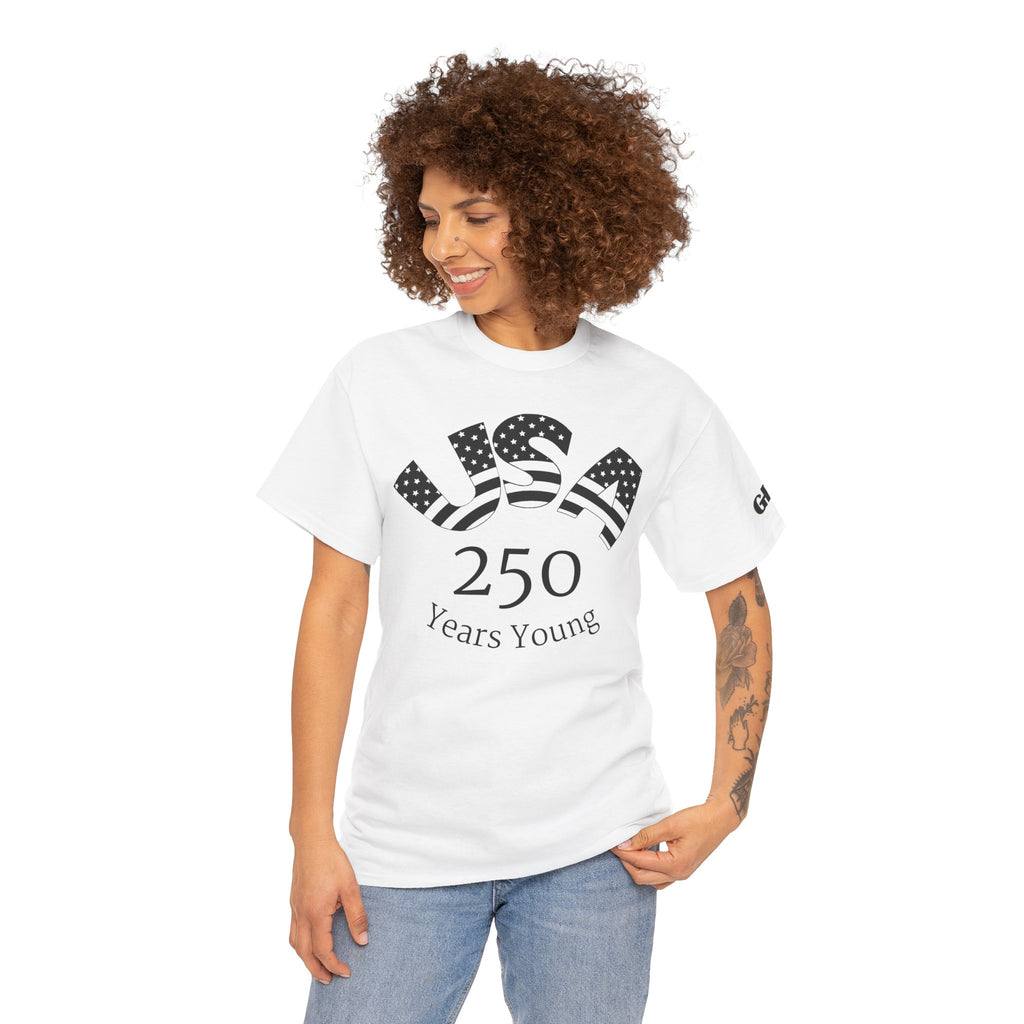 USA 250 Years Young T-Shirt — Patriotic Eagle American Flag Tee