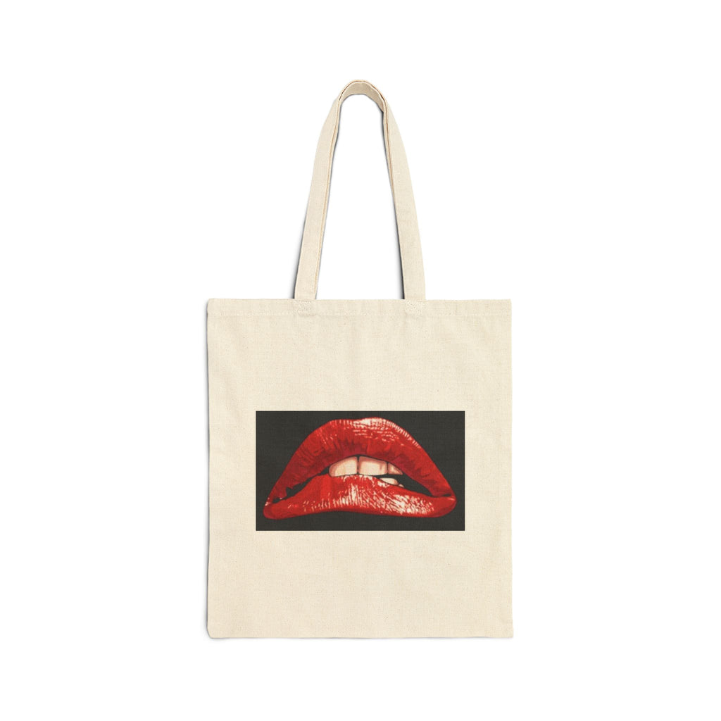 Retro Pop Art Tote Bag — "Oh Behave!" & Red Lips Canvas Shopper