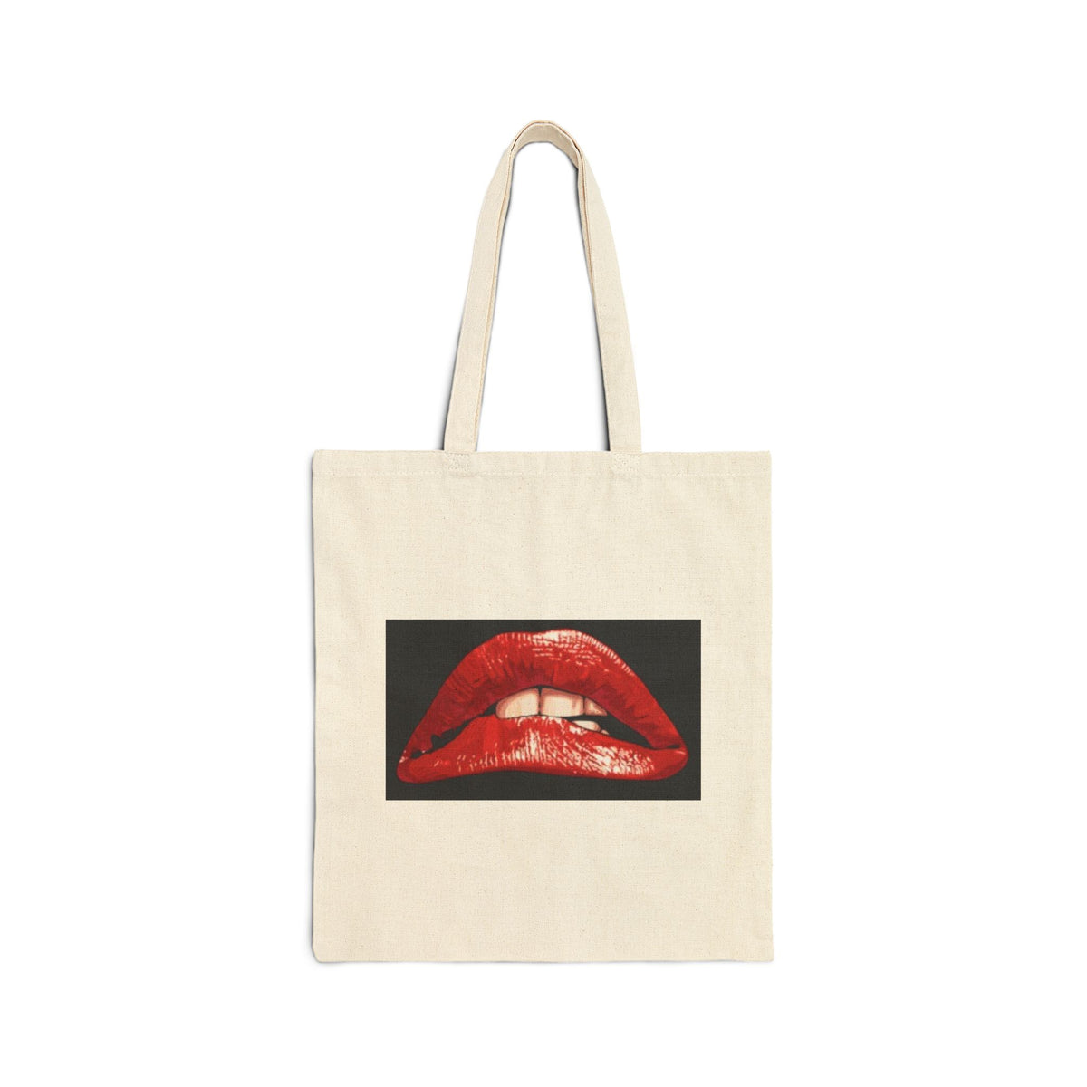 Retro Pop Art Tote Bag — "Oh Behave!" & Red Lips Canvas Shopper