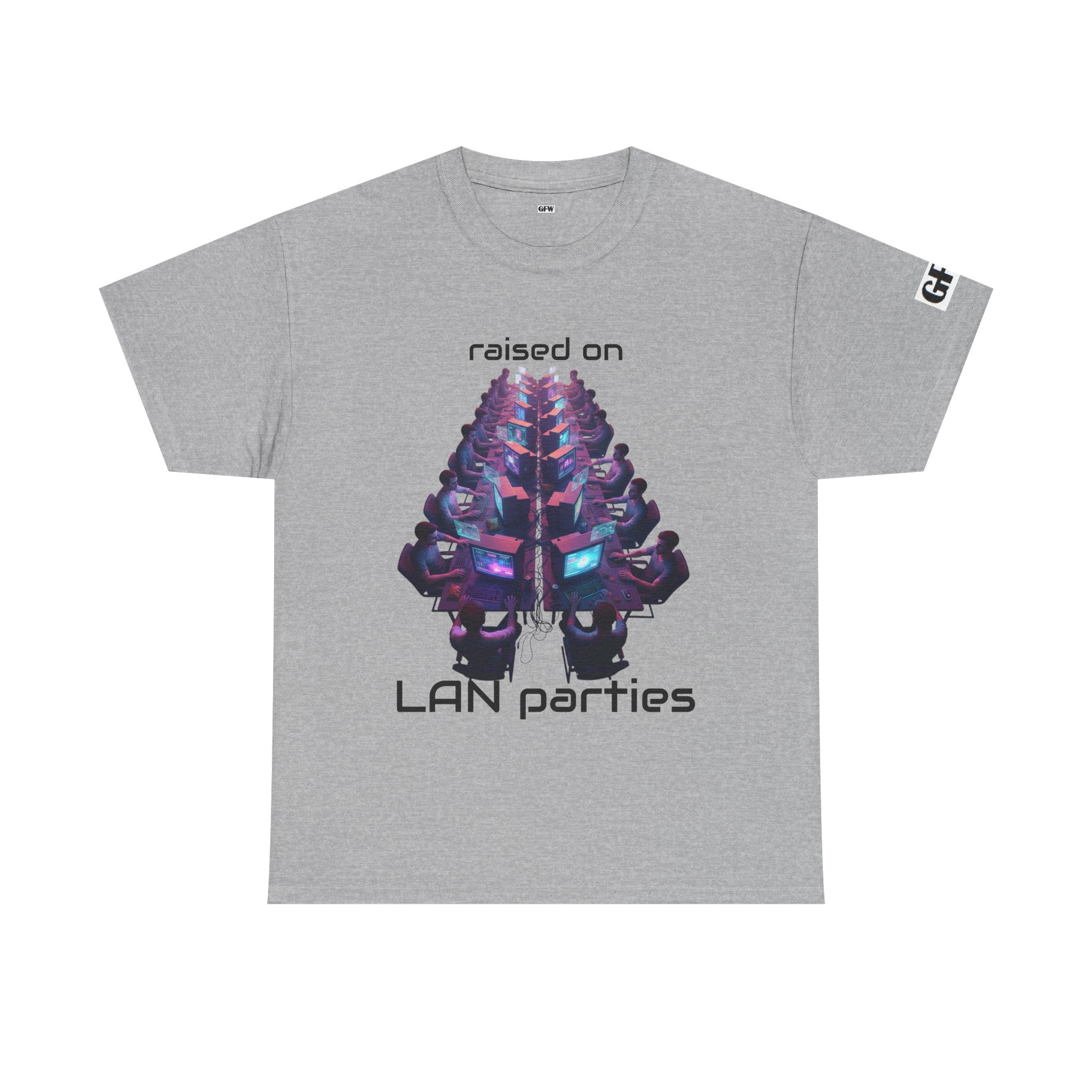 LAN Parties T-Shirt — "Raised on LAN parties" PC Gaming Tee with LAN Checklist