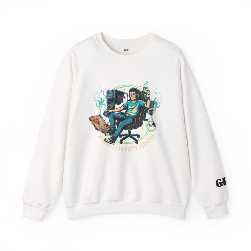 Gamer Chill Crewneck Sweatshirt – 'Level Up' Retro PC Gaming Graphic