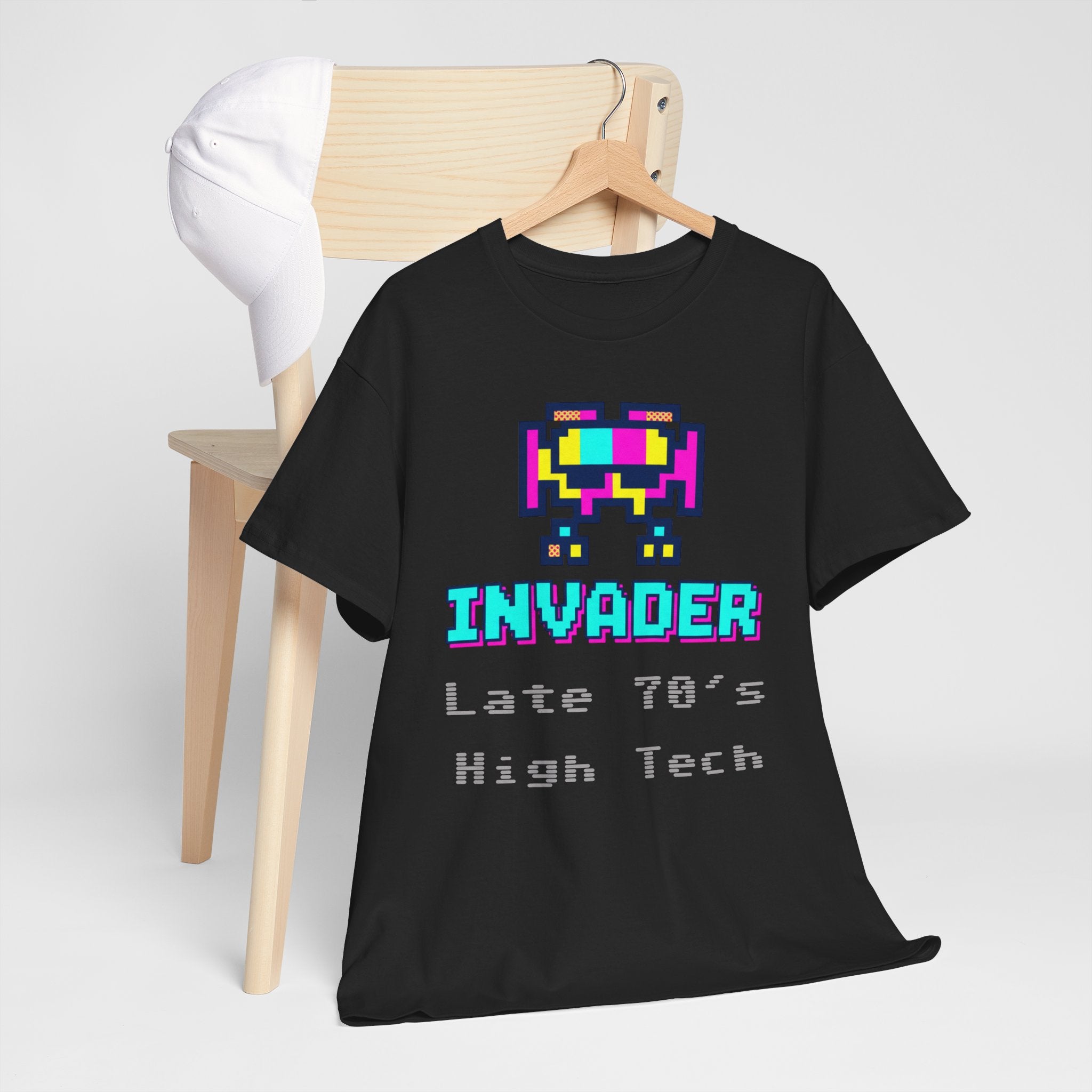 Invader Retro Pixel Tee — "Late 70's High Tech" Vintage Video Game T-Shirt