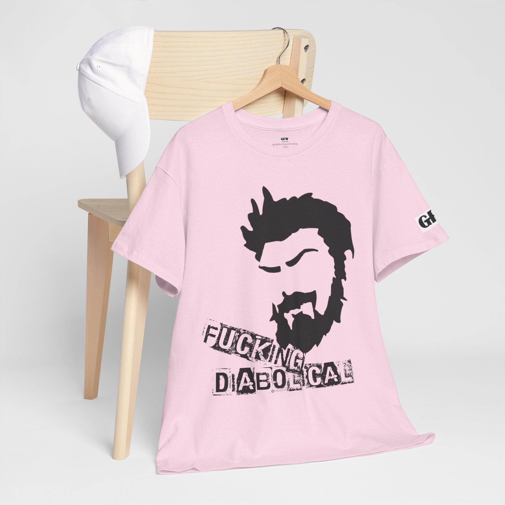 Diabolical Beard Graphic Tee – "Fucking Diabolical" White Cotton Shirt