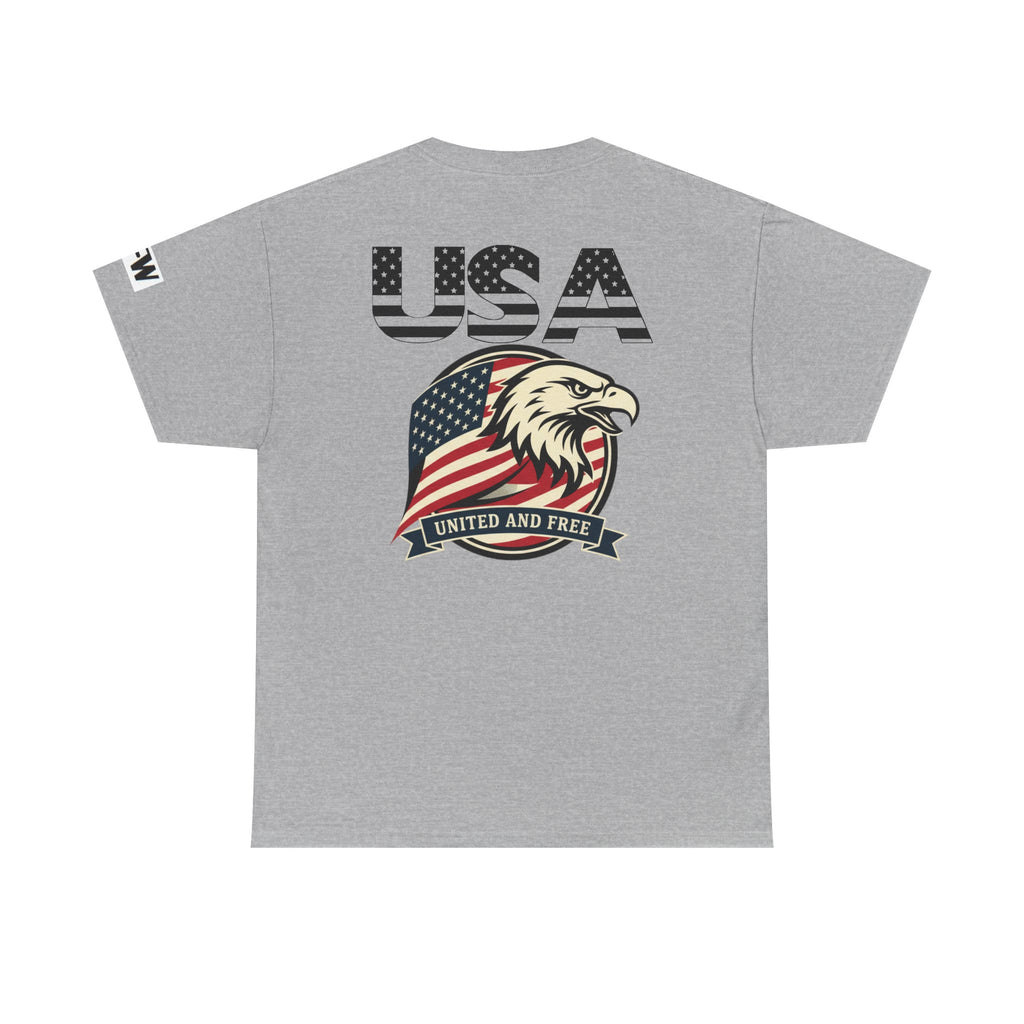USA Bald Eagle T‑Shirt — "United and Free" Patriotic Tee