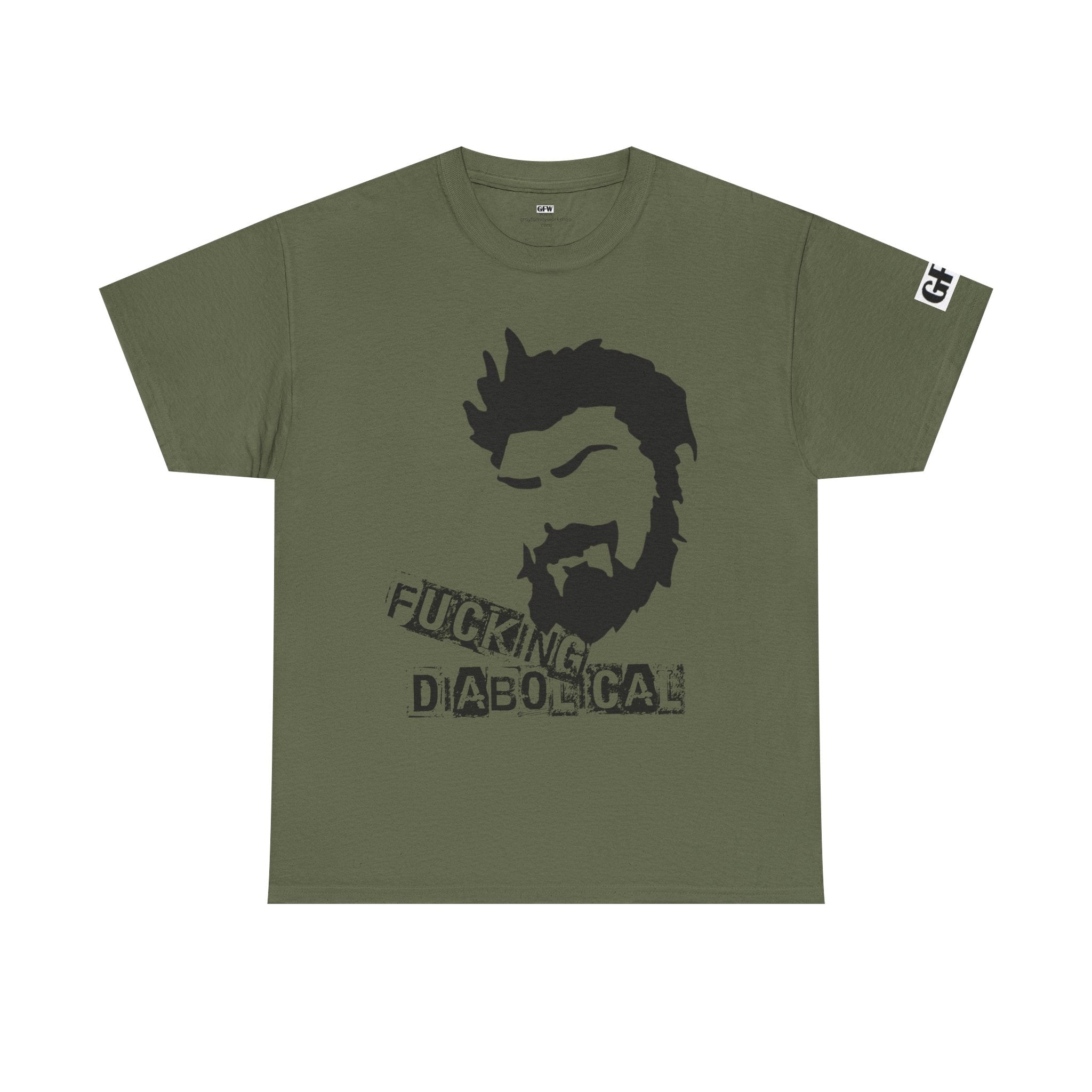 Diabolical Beard Graphic Tee – "Fucking Diabolical" White Cotton Shirt