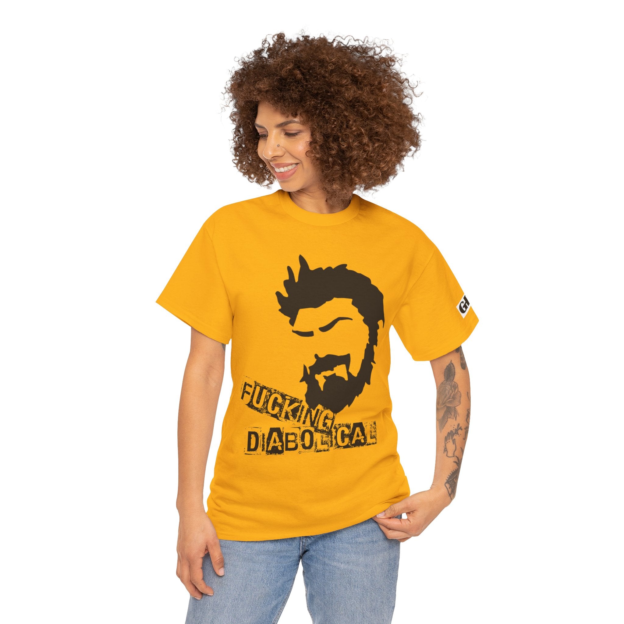 Diabolical Beard Graphic Tee – "Fucking Diabolical" White Cotton Shirt