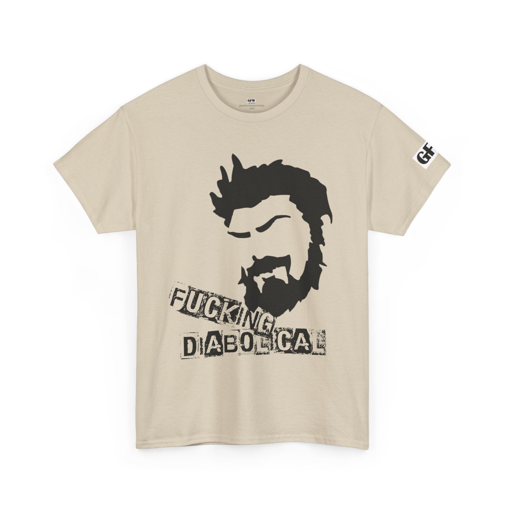 Diabolical Beard Graphic Tee – "Fucking Diabolical" White Cotton Shirt
