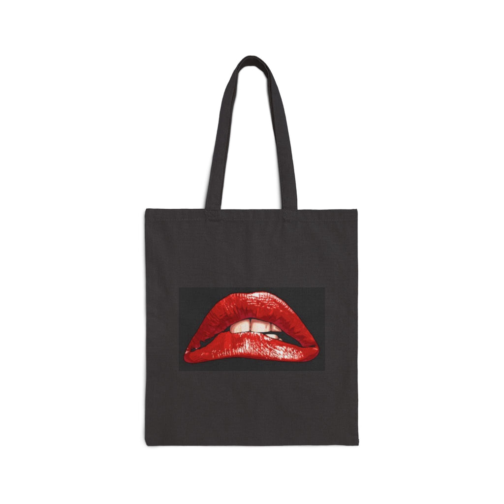Retro Pop Art Tote Bag — "Oh Behave!" & Red Lips Canvas Shopper