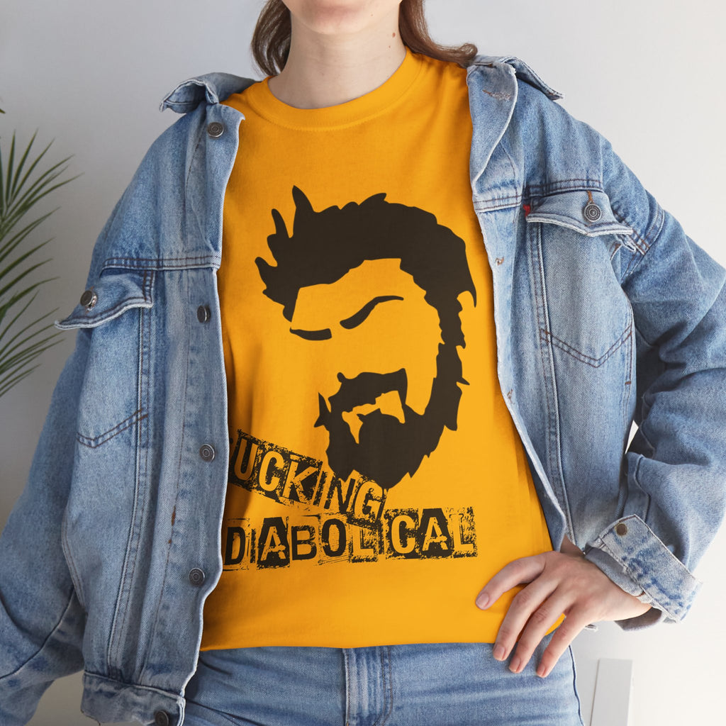 Diabolical Beard Graphic Tee – "Fucking Diabolical" White Cotton Shirt