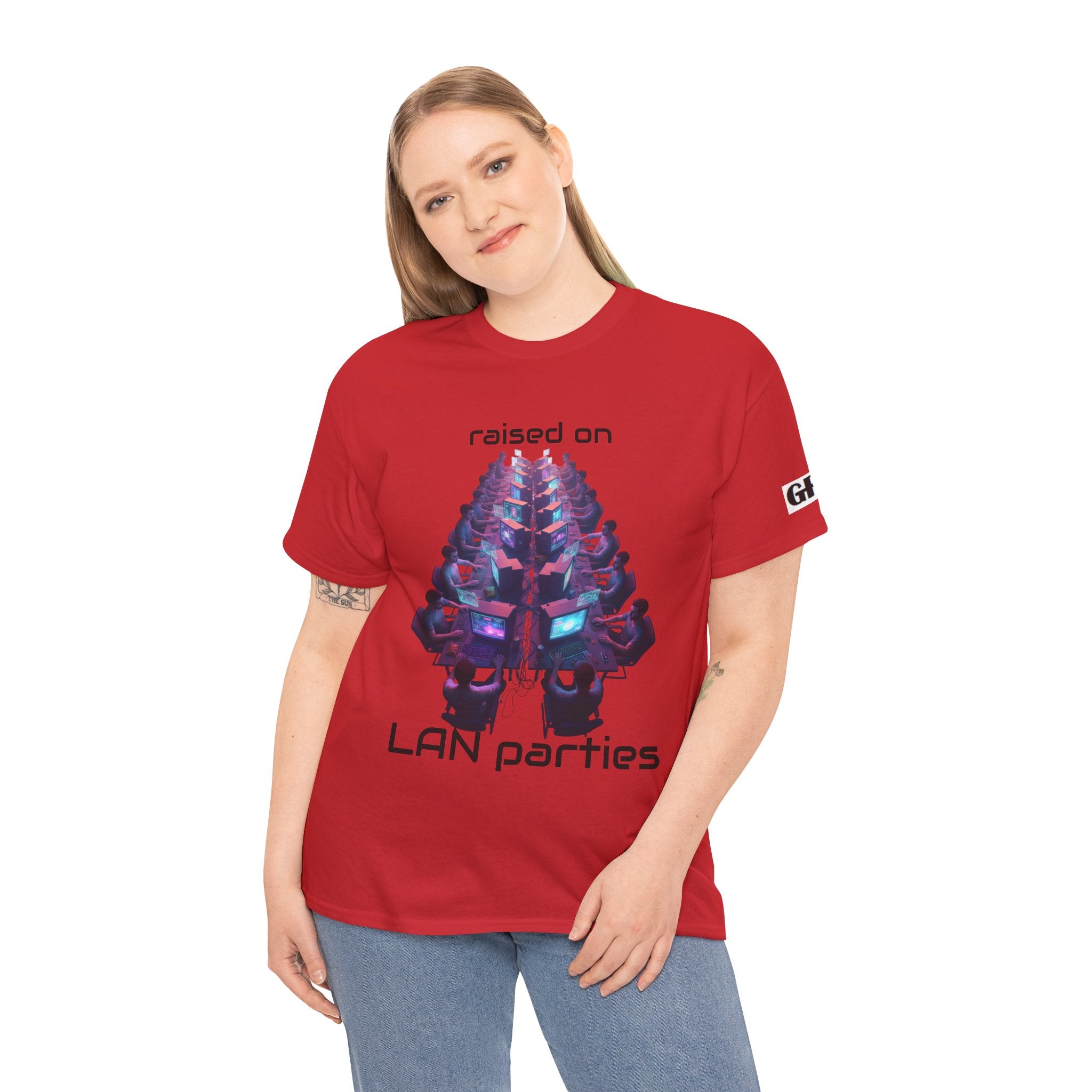 LAN Parties T-Shirt — "Raised on LAN parties" PC Gaming Tee with LAN Checklist