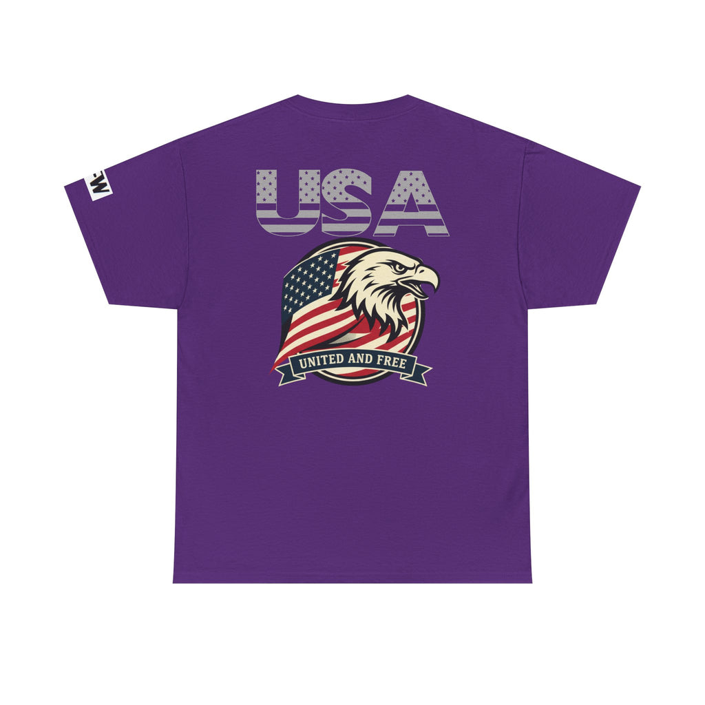 USA Bald Eagle T‑Shirt — "United and Free" Patriotic Tee