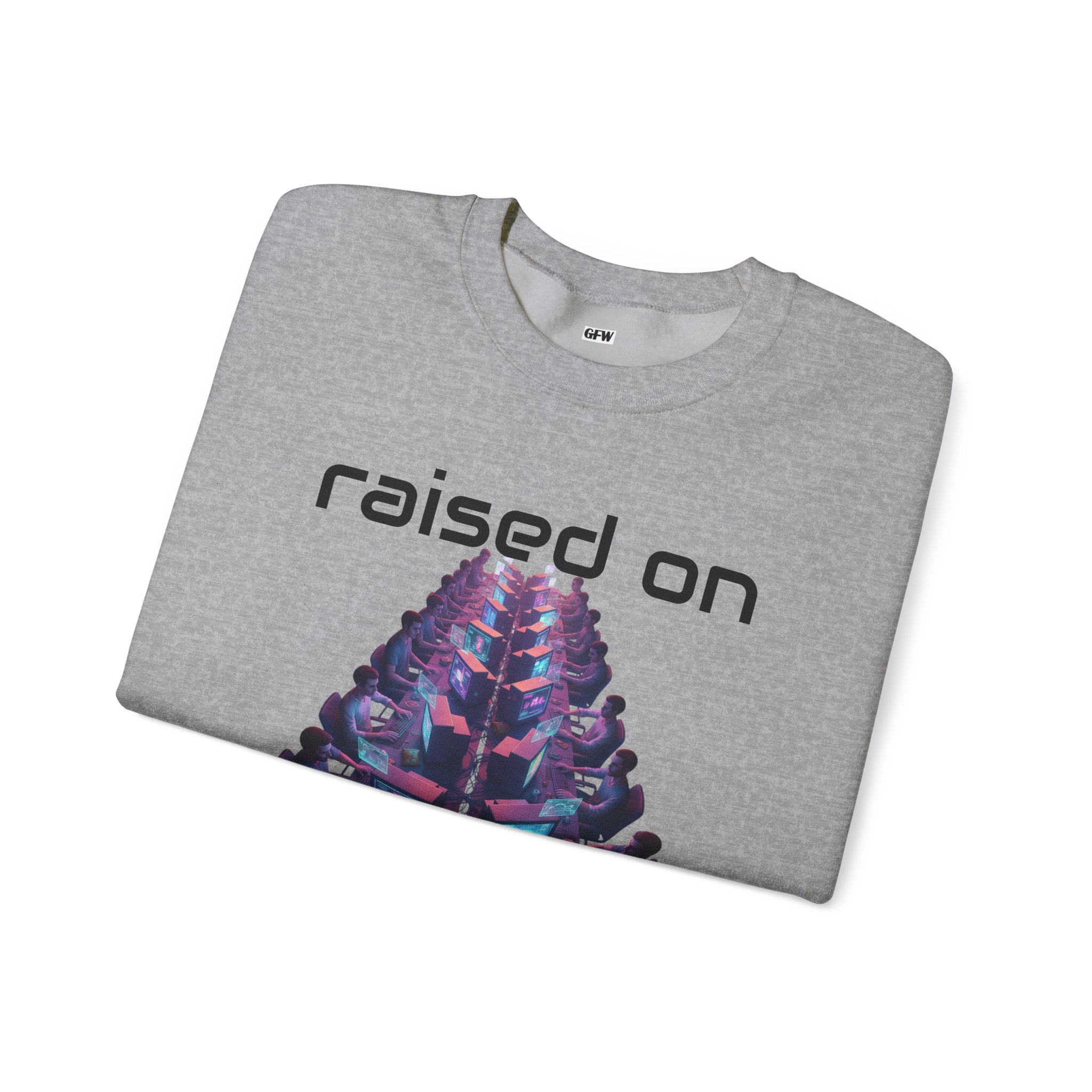 LAN Party Sweatshirt — "Raised on LAN Parties" Crewneck with Backside LAN Checklist