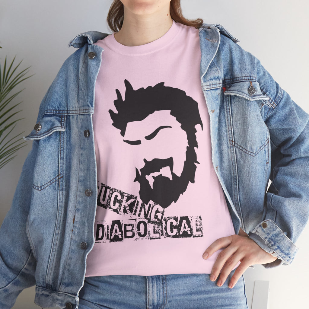 Diabolical Beard Graphic Tee – "Fucking Diabolical" White Cotton Shirt