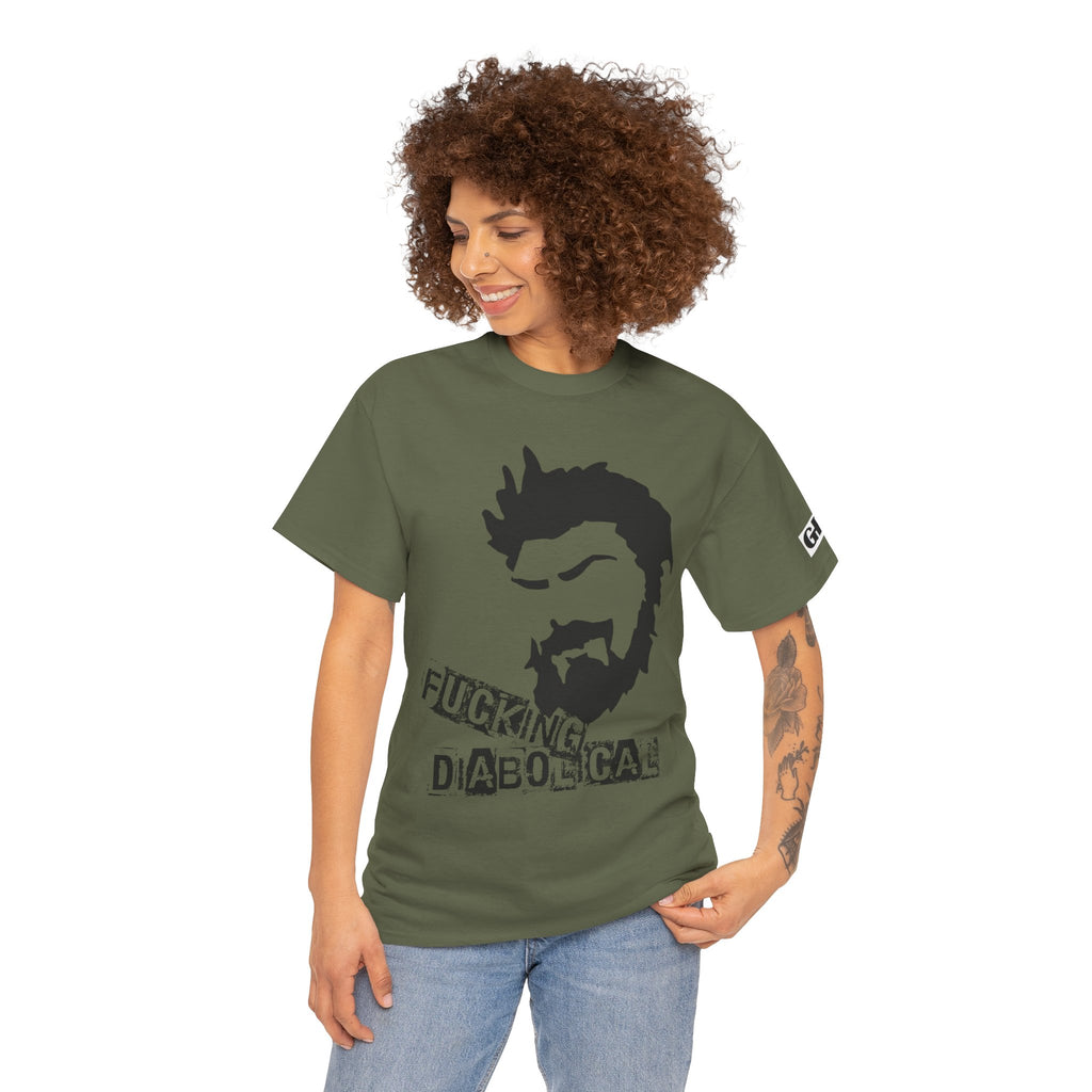 Diabolical Beard Graphic Tee – "Fucking Diabolical" White Cotton Shirt