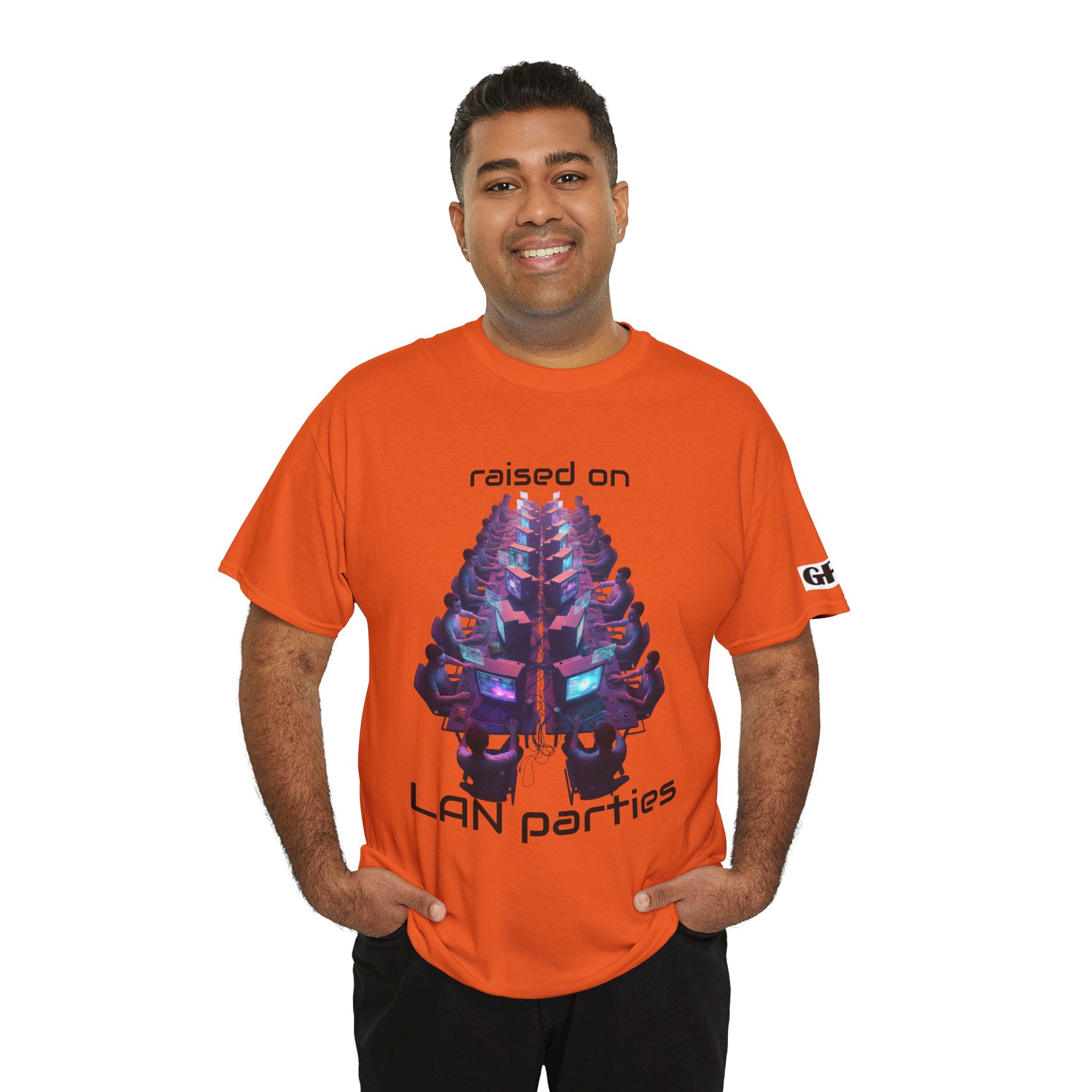 LAN Parties T-Shirt — "Raised on LAN parties" PC Gaming Tee with LAN Checklist
