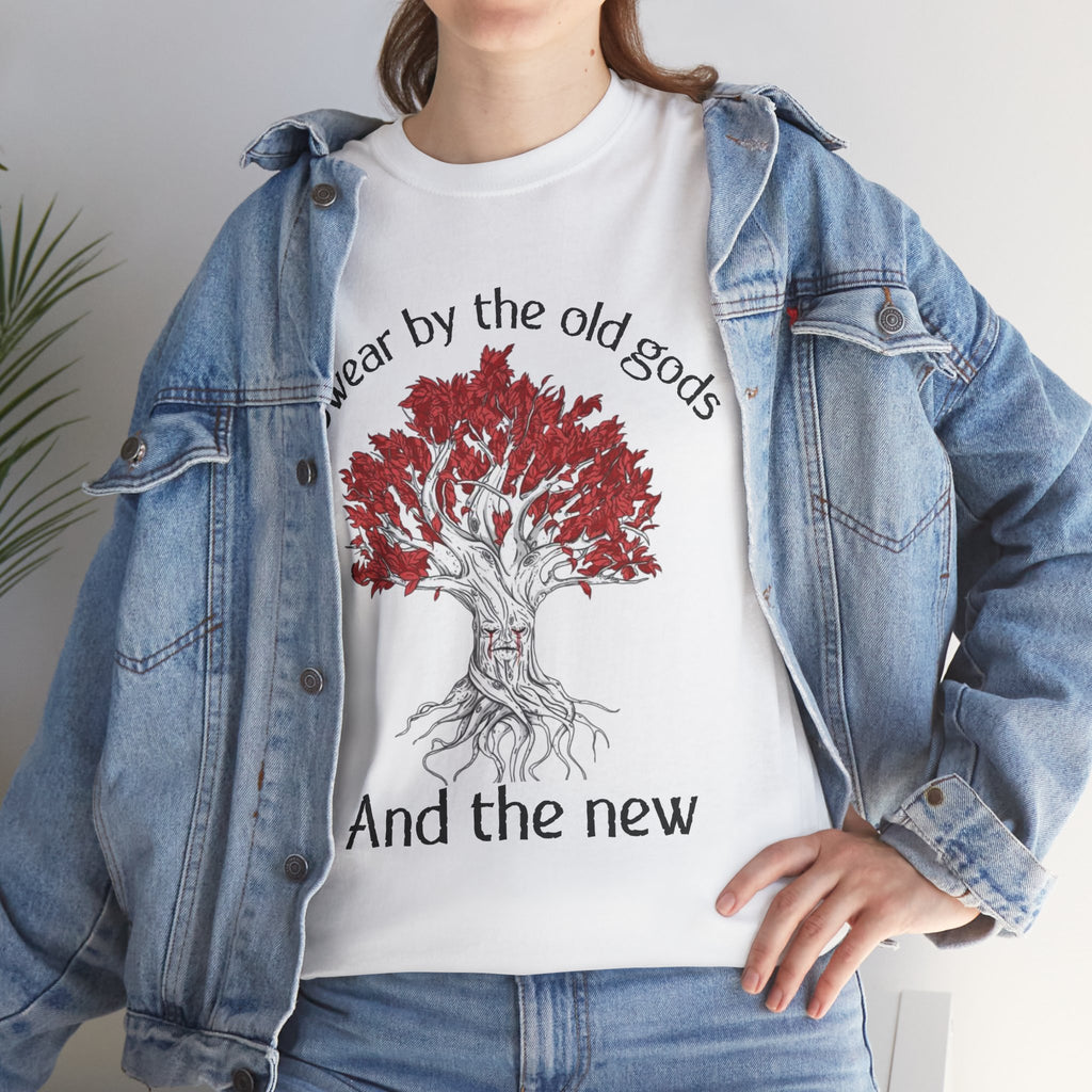 Old Gods & New Tree Tee — "Swear by the old gods and the new" Graphic Shirt